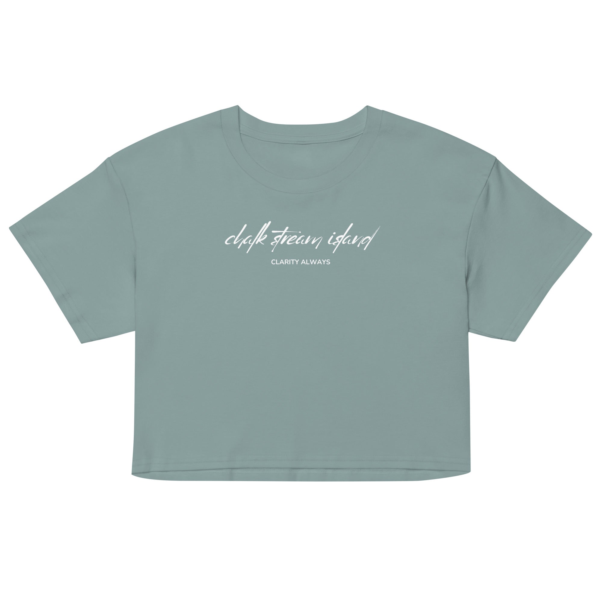 Jolly & Goode Crop Tops Chalk Stream Island | Clarity Always | Cotton Crop Top Cheeky British Style