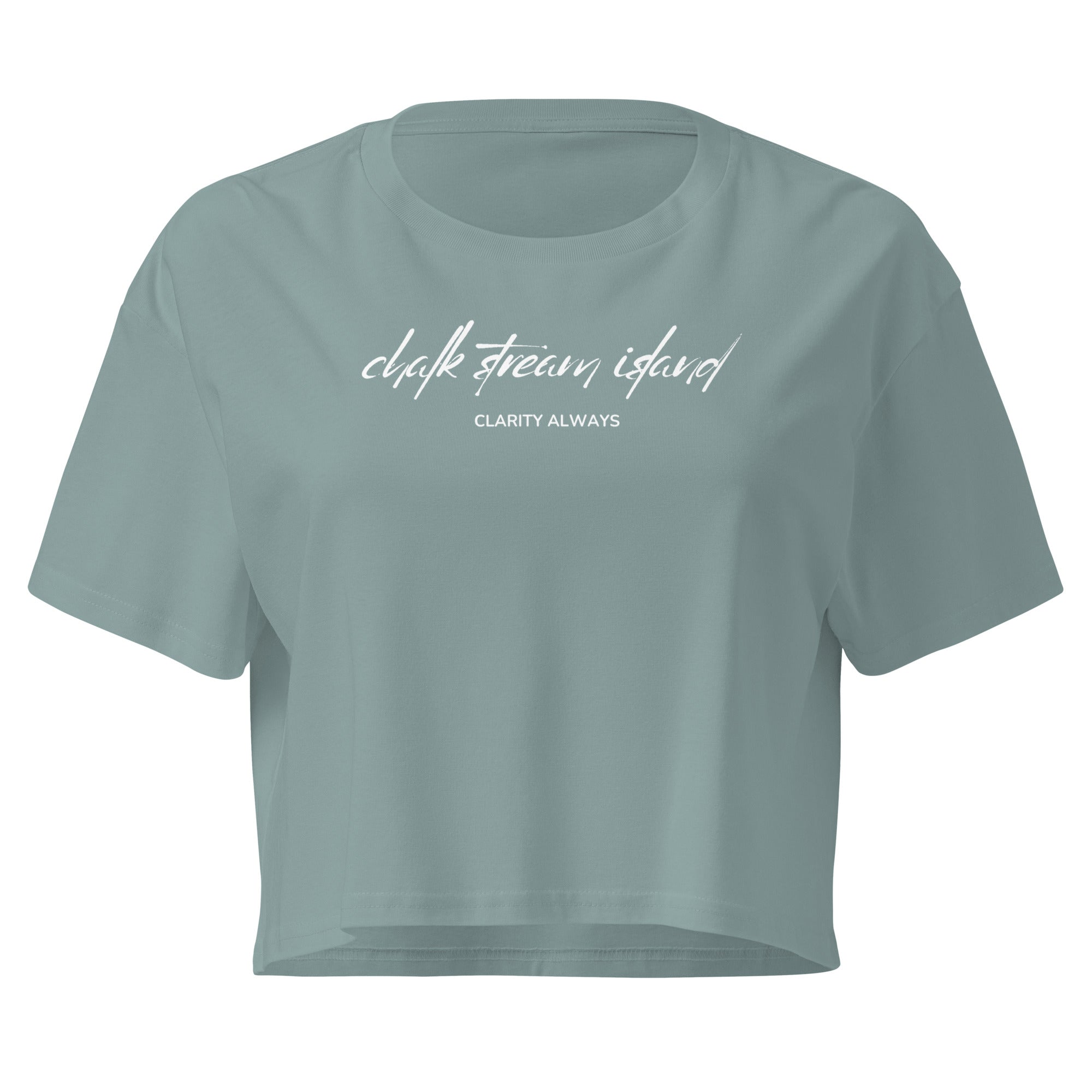 Jolly & Goode Crop Tops Chalk Stream Island | Clarity Always | Cotton Crop Top Cheeky British Style