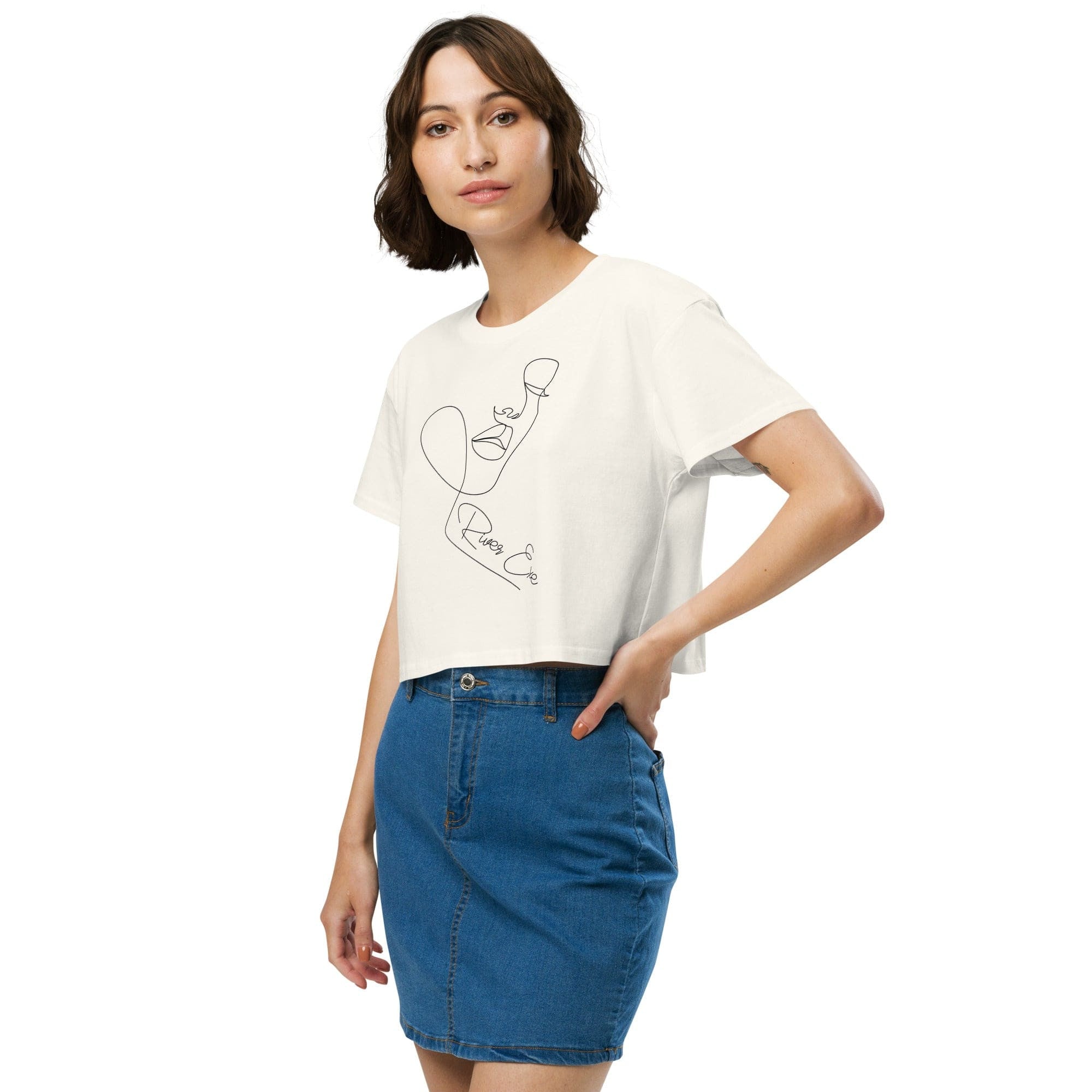 Jolly & Goode Crop Tops Ecru / XS River Exe Crop Top | Exeter Gift Shop Cheeky British Style