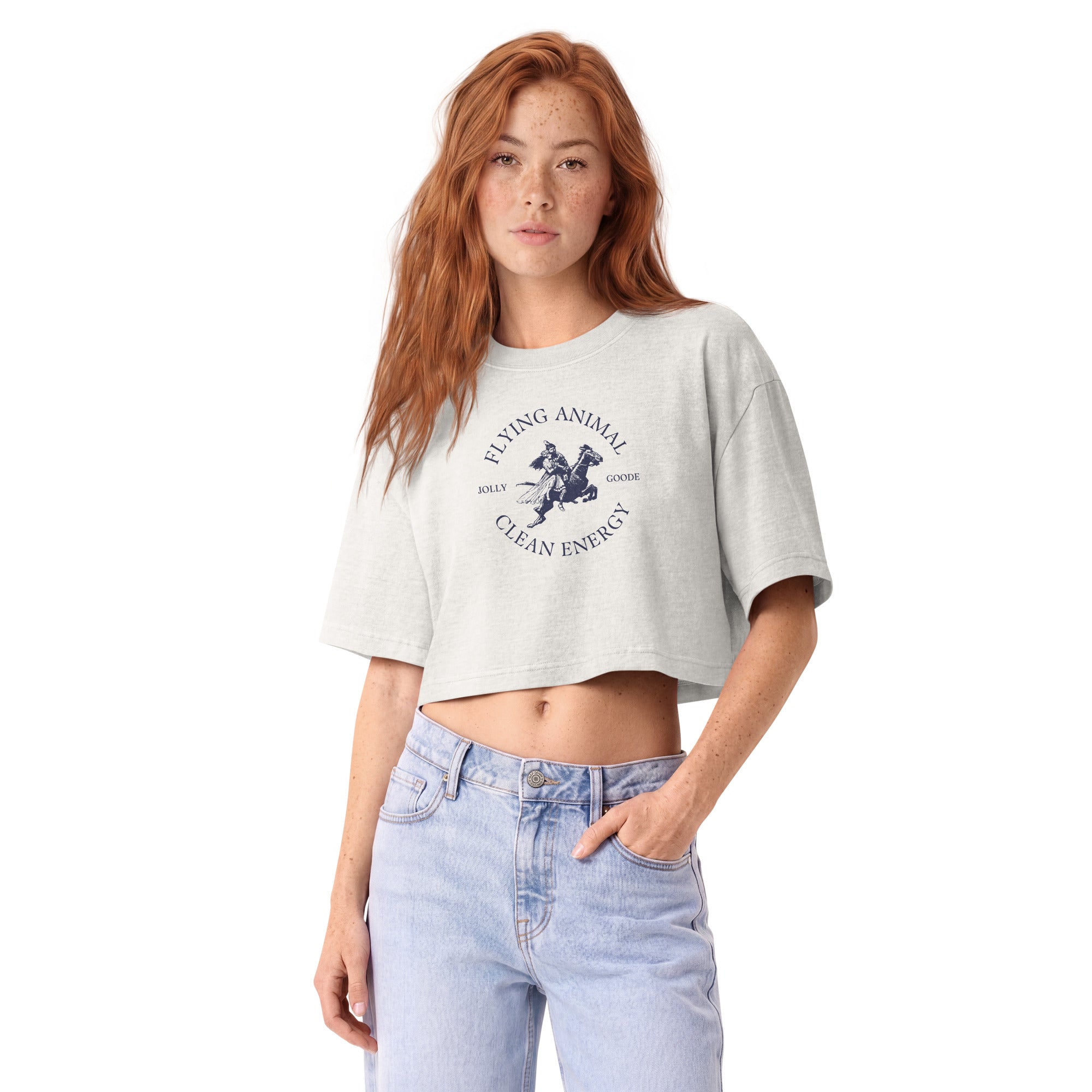 Jolly & Goode Crop Tops Flying Animal Clean Energy Crop Top | Boxy Fit Cheeky British Style