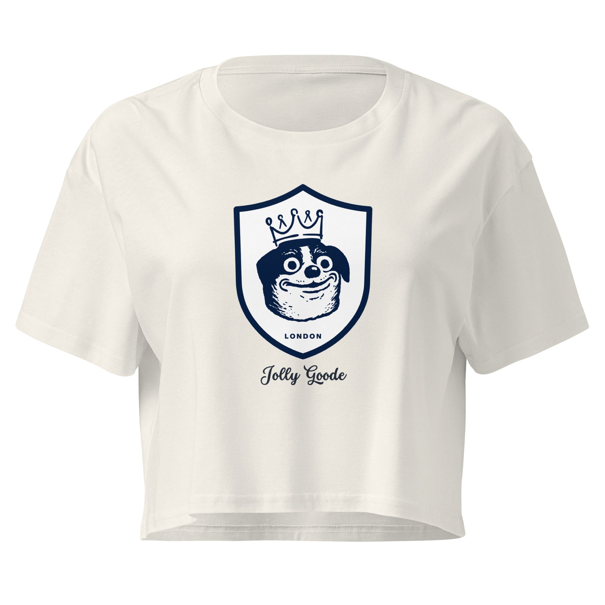 Jolly & Goode Crop Tops Jolly Goode London Crowned Dog Shield Crop Top Cheeky British Style