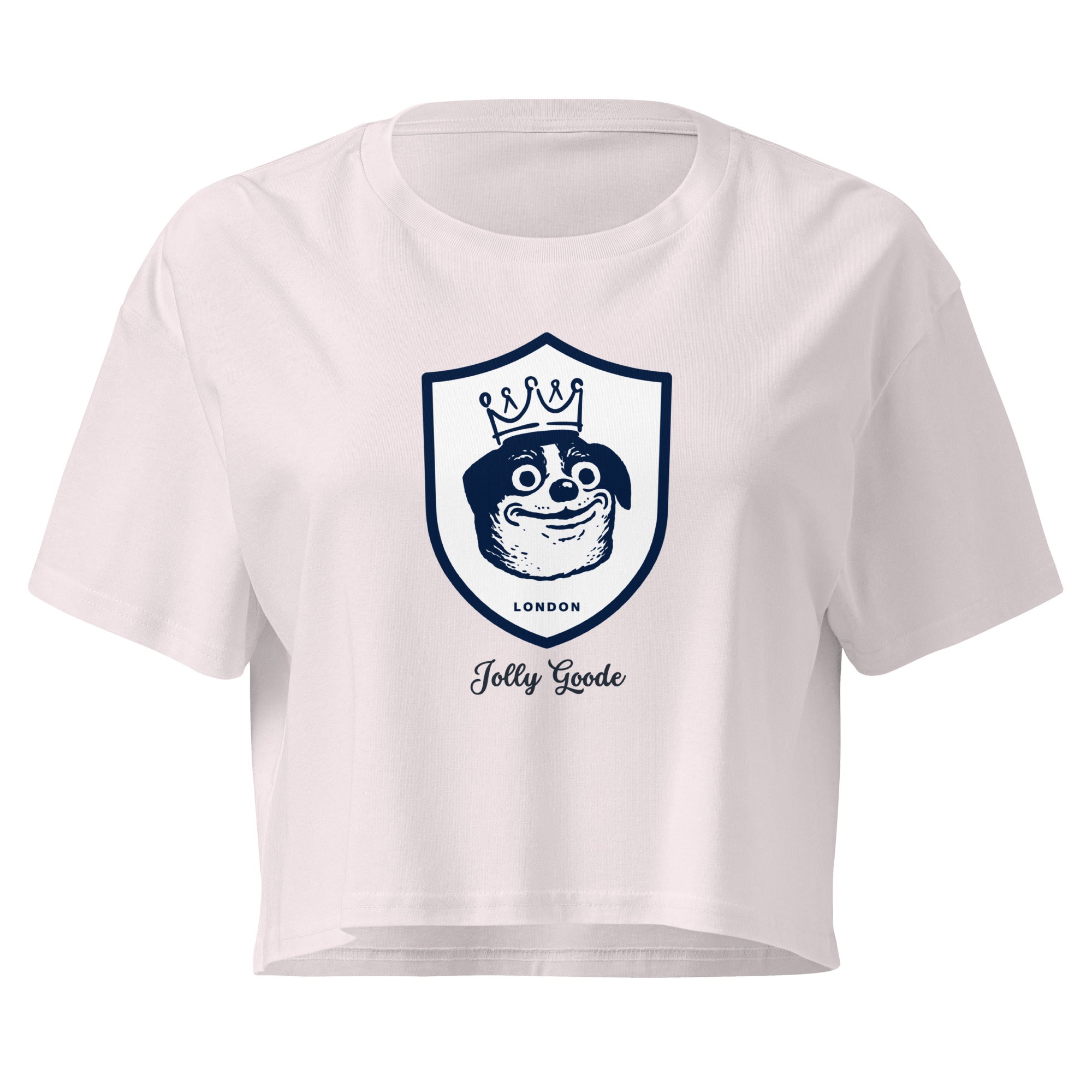 Jolly & Goode Crop Tops Jolly Goode London Crowned Dog Shield Crop Top Cheeky British Style