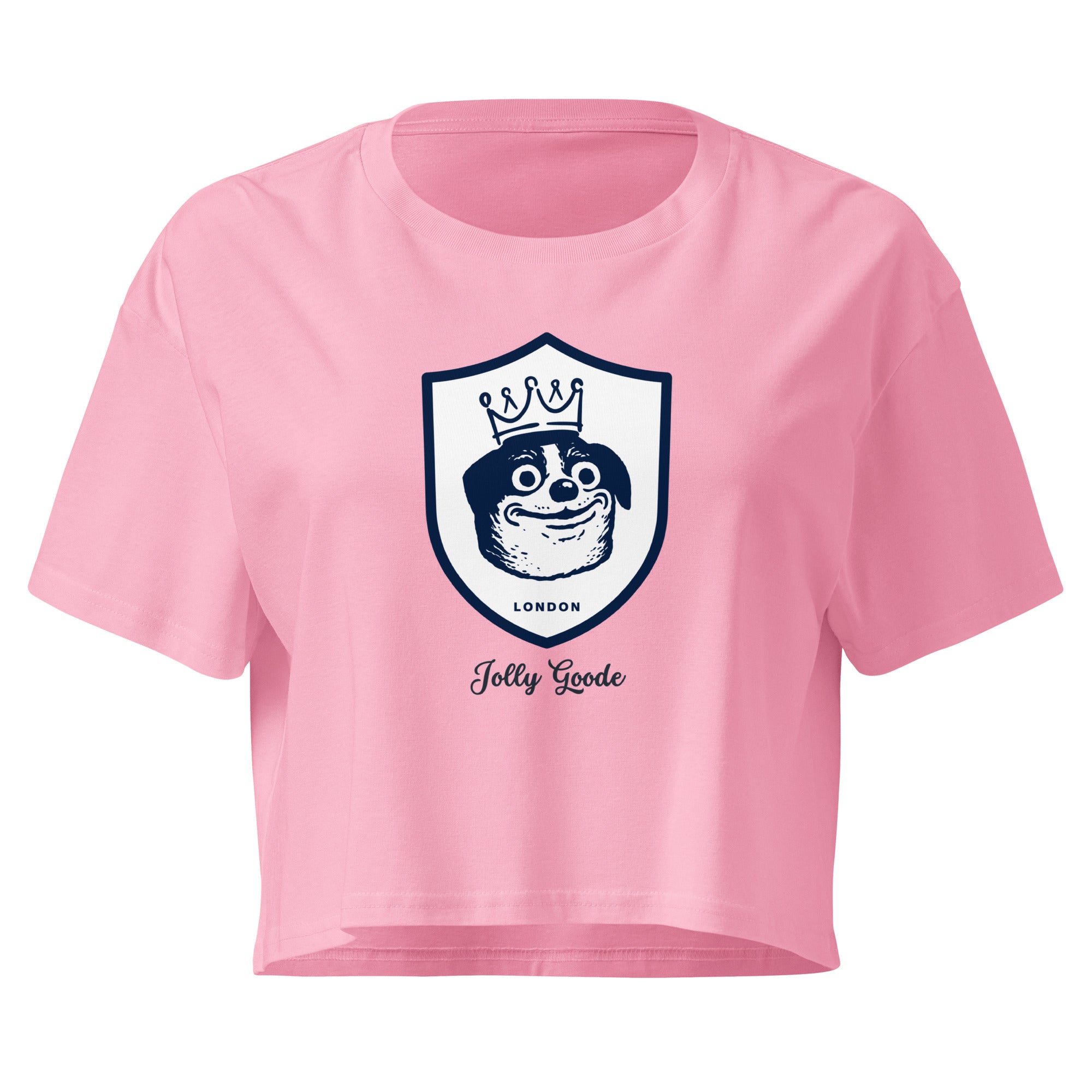 Jolly & Goode Crop Tops Jolly Goode London Crowned Dog Shield Crop Top Cheeky British Style