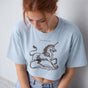 Jolly & Goode Crop Tops Light Washed Denim / S A Little Something Extra Unicorn Cropped Tee Cheeky British Style