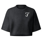 Jolly & Goode Crop Tops Washed Black / S Fanciful & Fulsome Boxy Cropped Tee Cheeky British Style