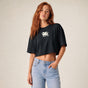 Jolly & Goode Crop Tops Washed Black / S Welsh Dragon Women’s Cropped Tee | Garment Dyed Cheeky British Style