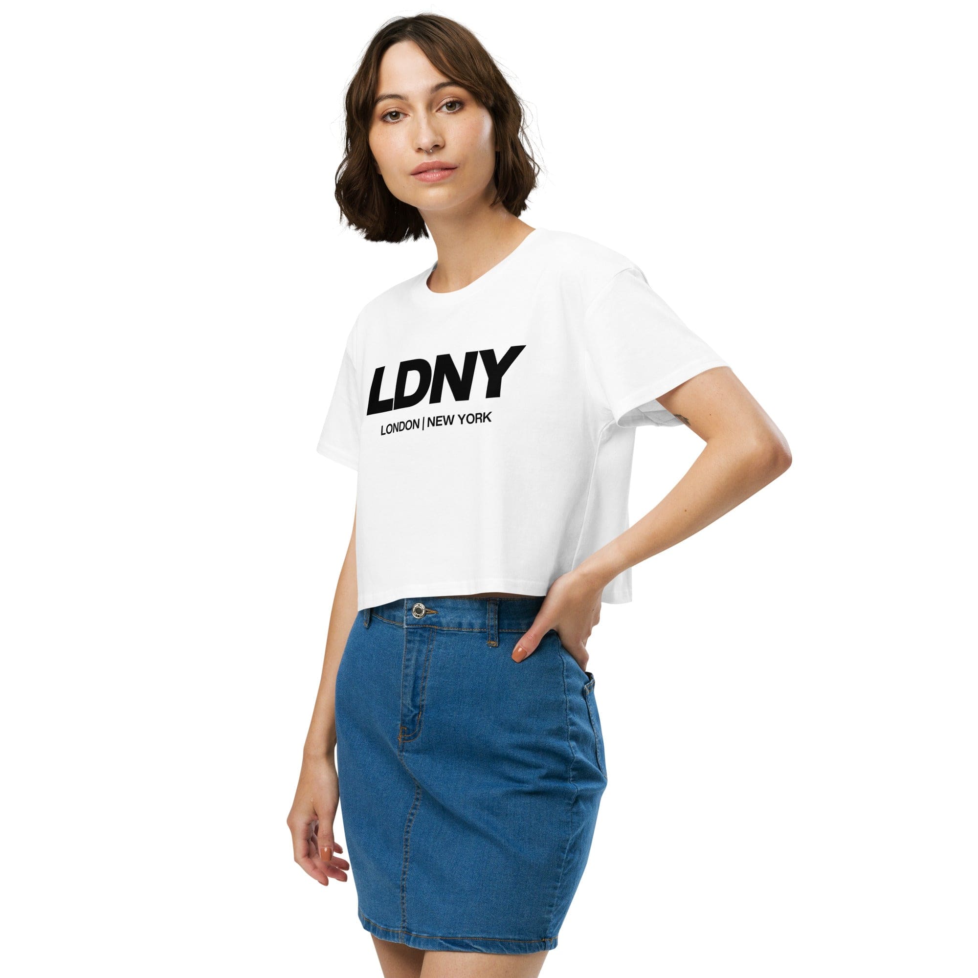 Jolly & Goode Crop Tops White / XS LDNY London New York Crop Top Cheeky British Style