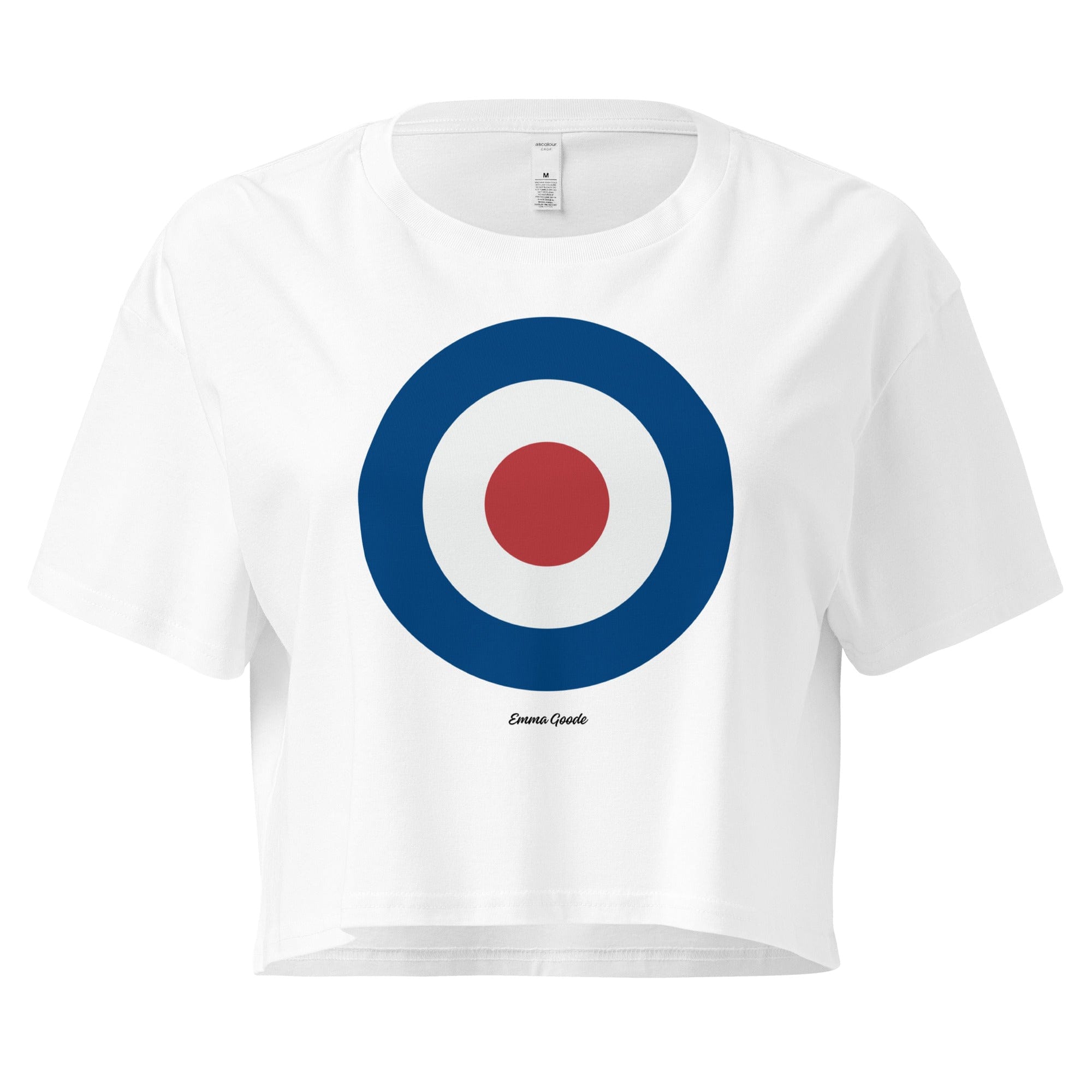 Jolly & Goode Crop Tops White / XS Ocean Encircles Sun Emma Goode Signature Women’s Crop Top Cheeky British Style