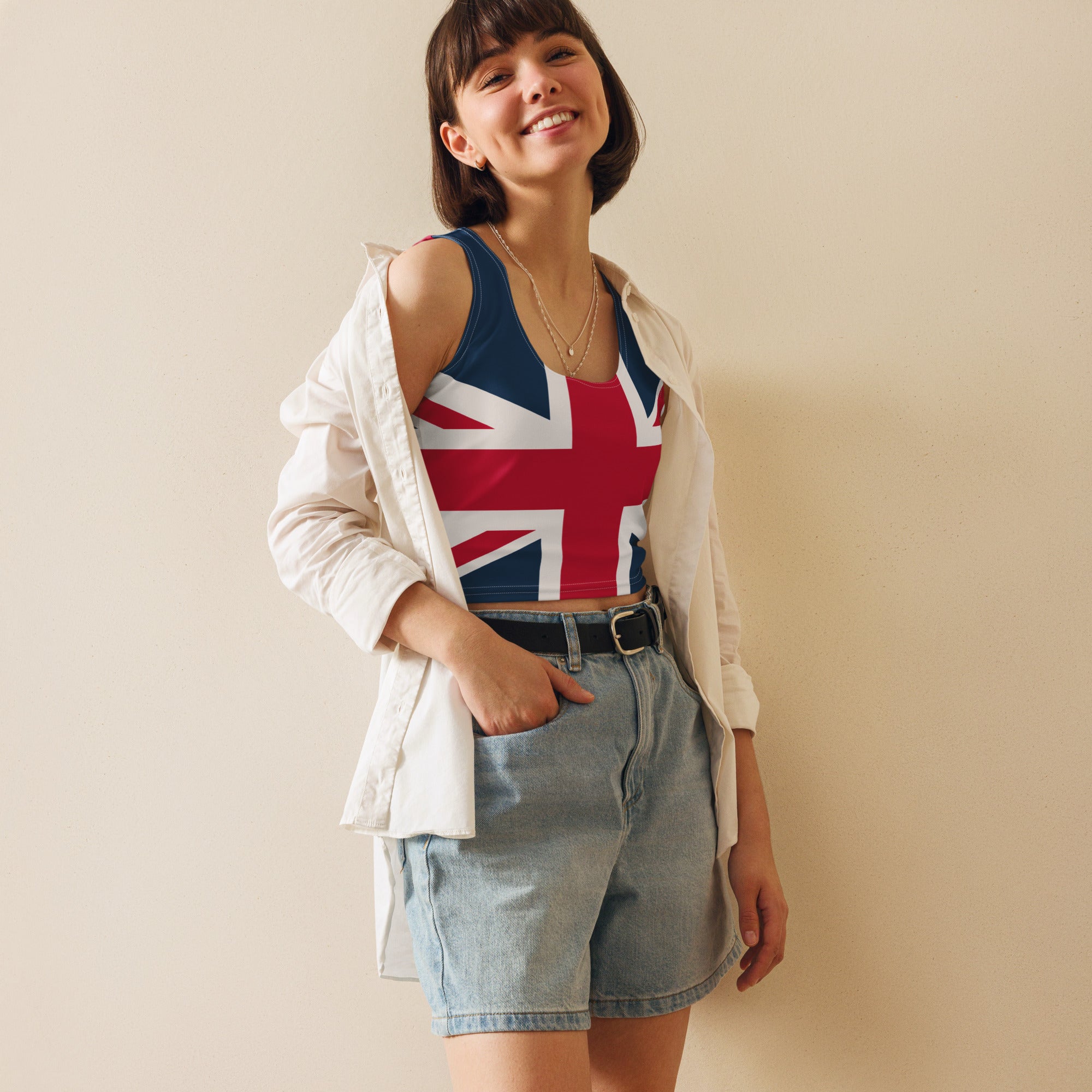 Jolly & Goode Crop Tops XS Union Jack Sleeveless Crop Top | British Flag Cheeky British Style