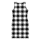 Jolly & Goode Dresses Houndstooth Fitted Dress | Black & White Cheeky British Style