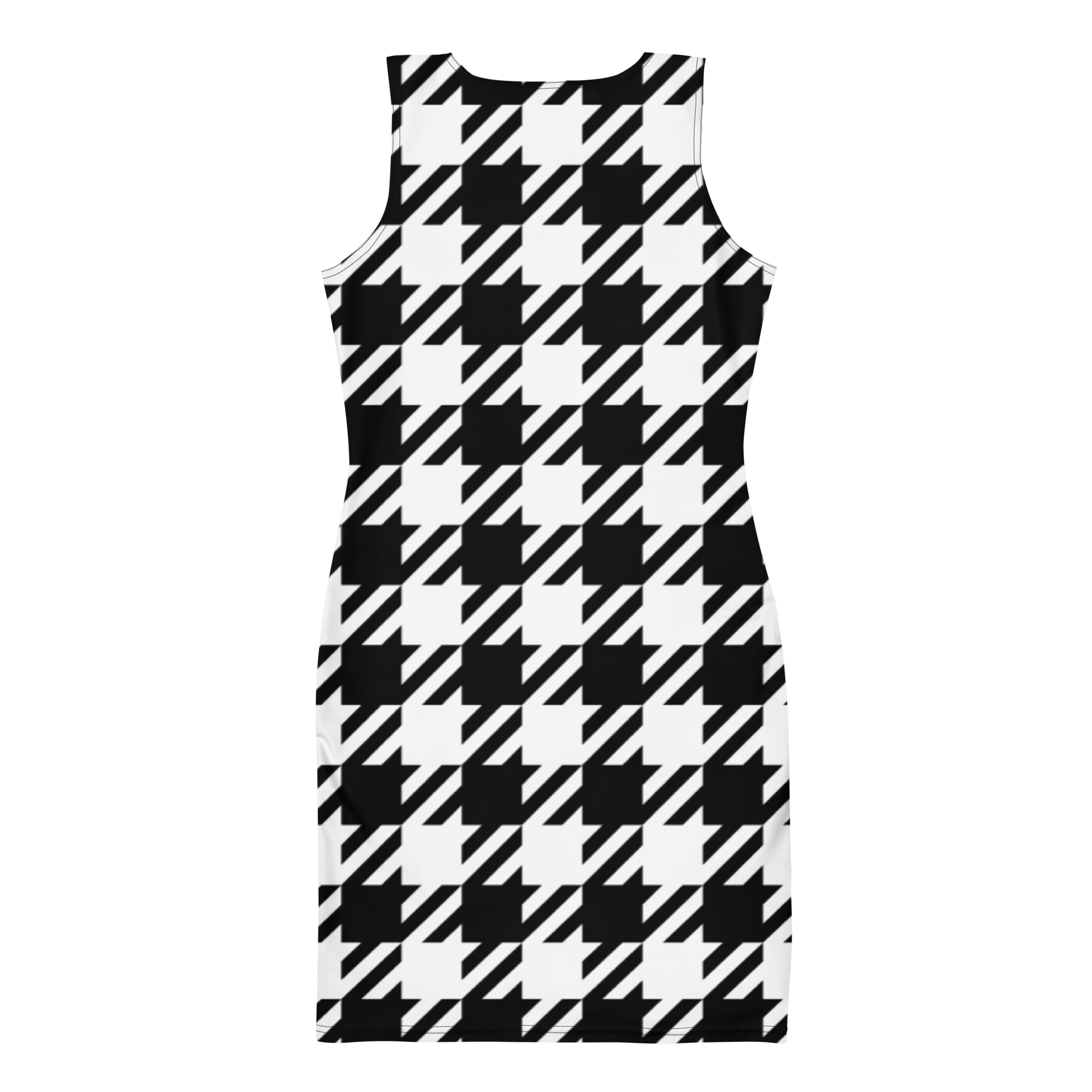 Jolly & Goode Dresses Houndstooth Fitted Dress | Black & White Cheeky British Style
