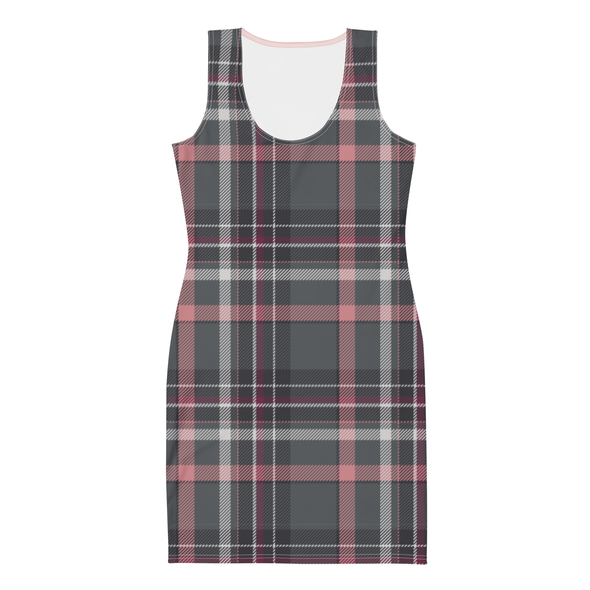Jolly & Goode Dresses Tartan Pink Fitted Dress | Bodycon Dress Cheeky British Style