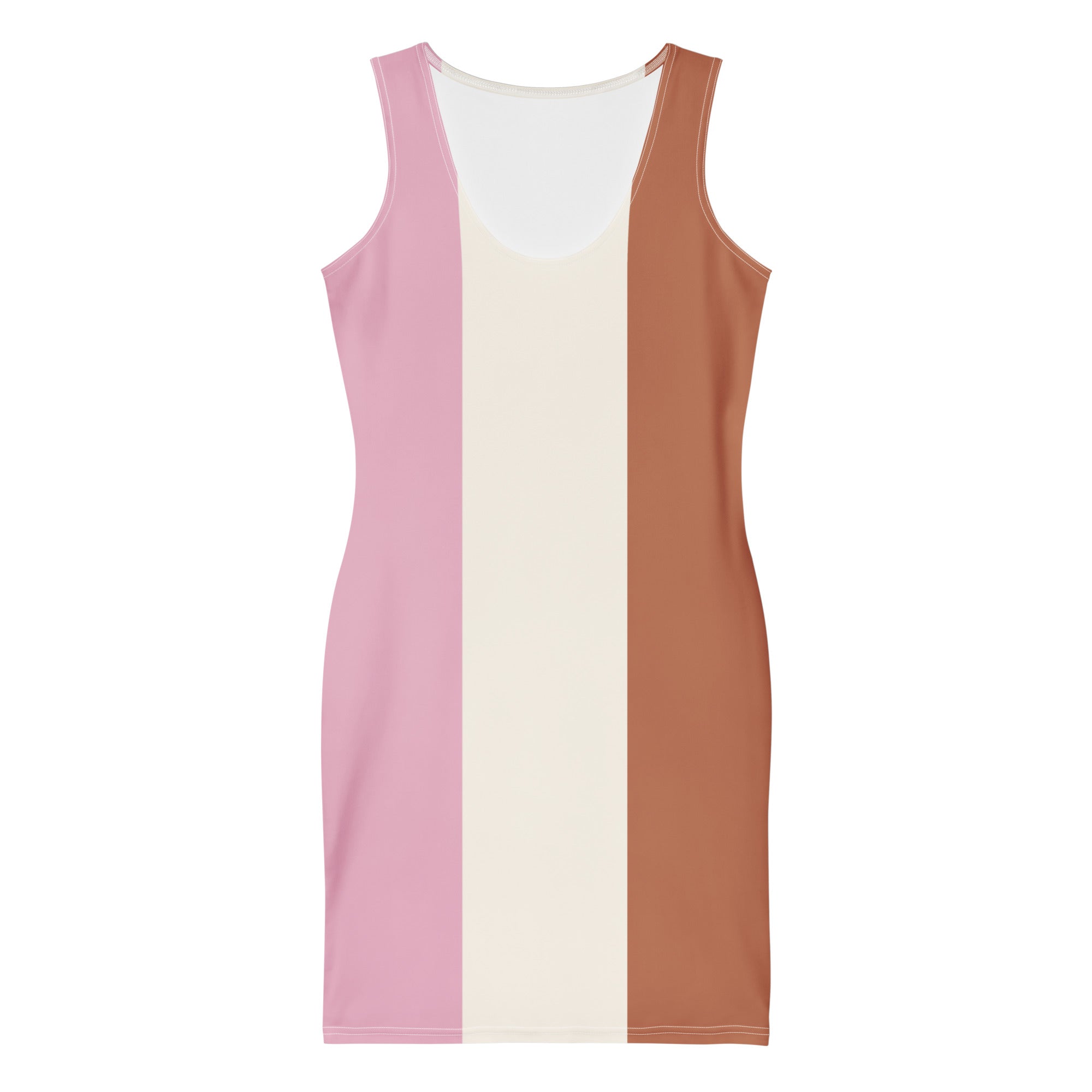 Jolly & Goode Fitted Dress Neapolitan Ice Cream Bodycon Dress Cheeky British Style