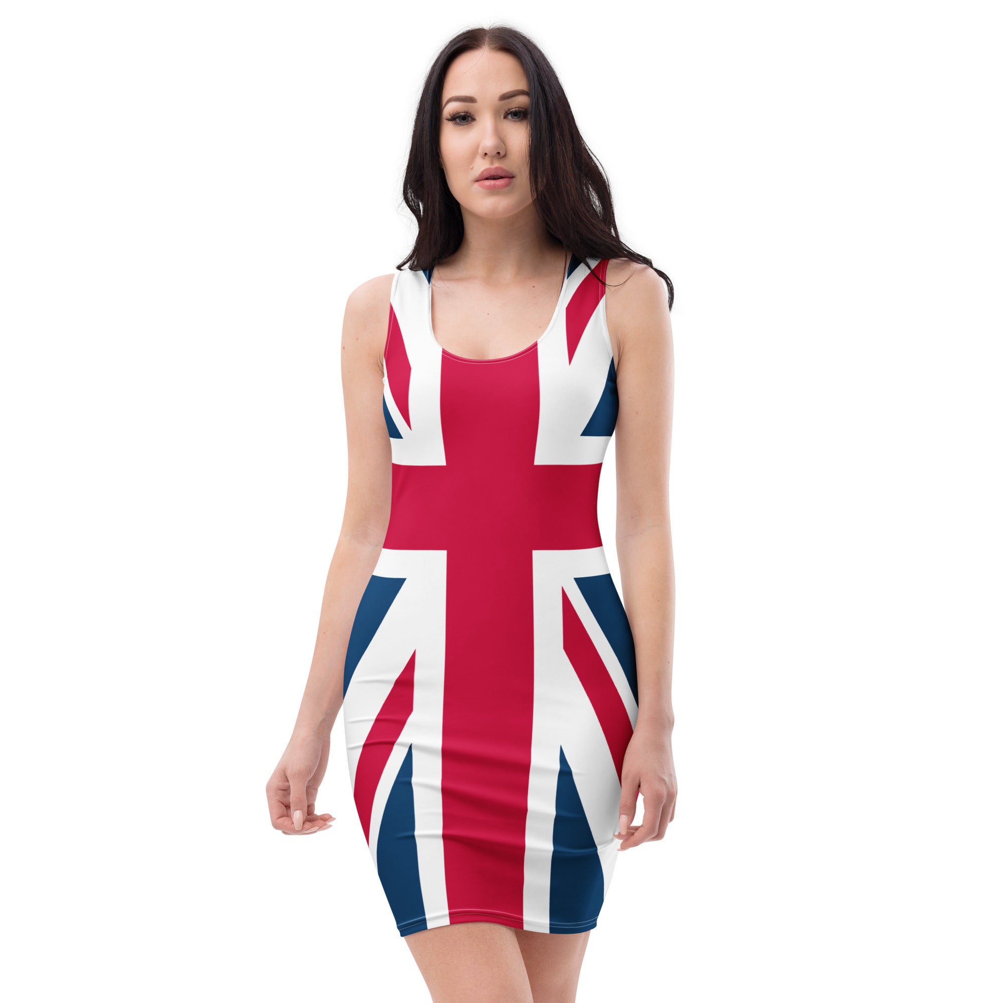 Jolly & Goode Fitted Dress XS Union Jack Bodycon Dress Cheeky British Style
