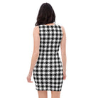 Jolly & Goode Fitted Dresses Black & White Houndstooth Bodycon Dress Cheeky British Style