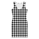 Jolly & Goode Fitted Dresses Black & White Houndstooth Bodycon Dress Cheeky British Style