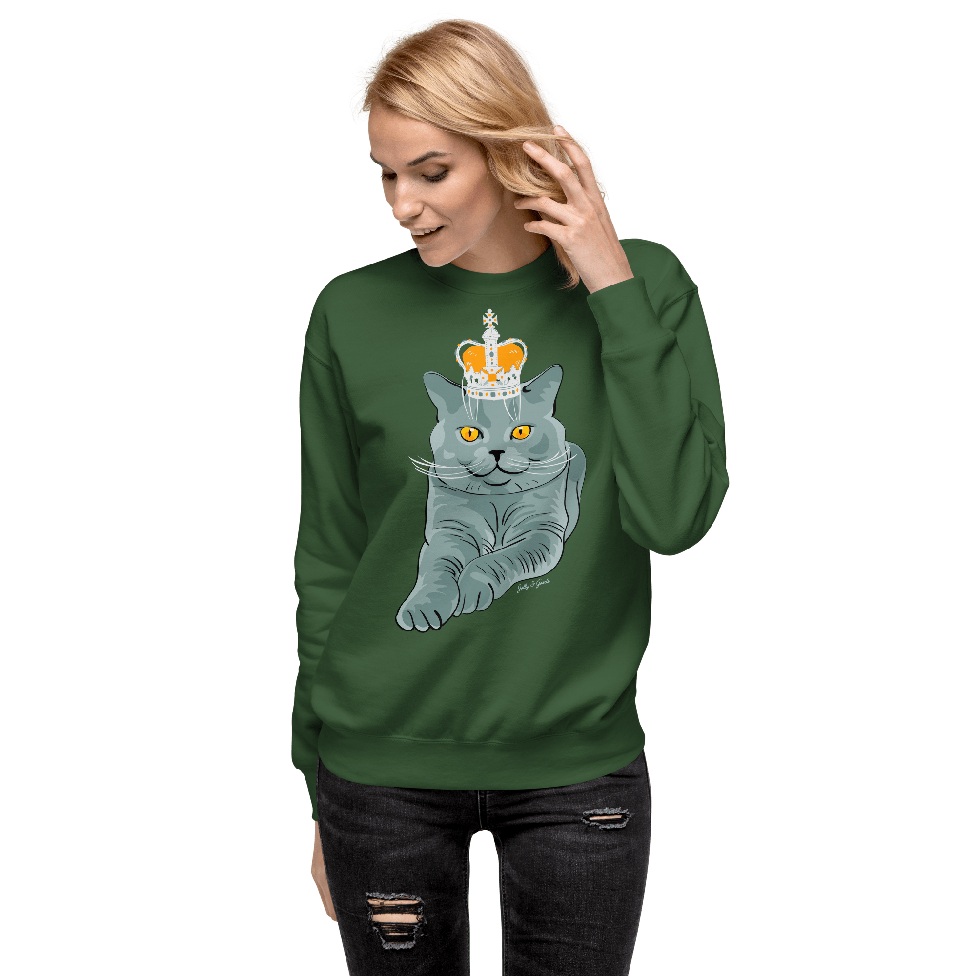 Jolly & Goode Forest Green / S British Blue Premium Sweatshirt Cheeky British Style