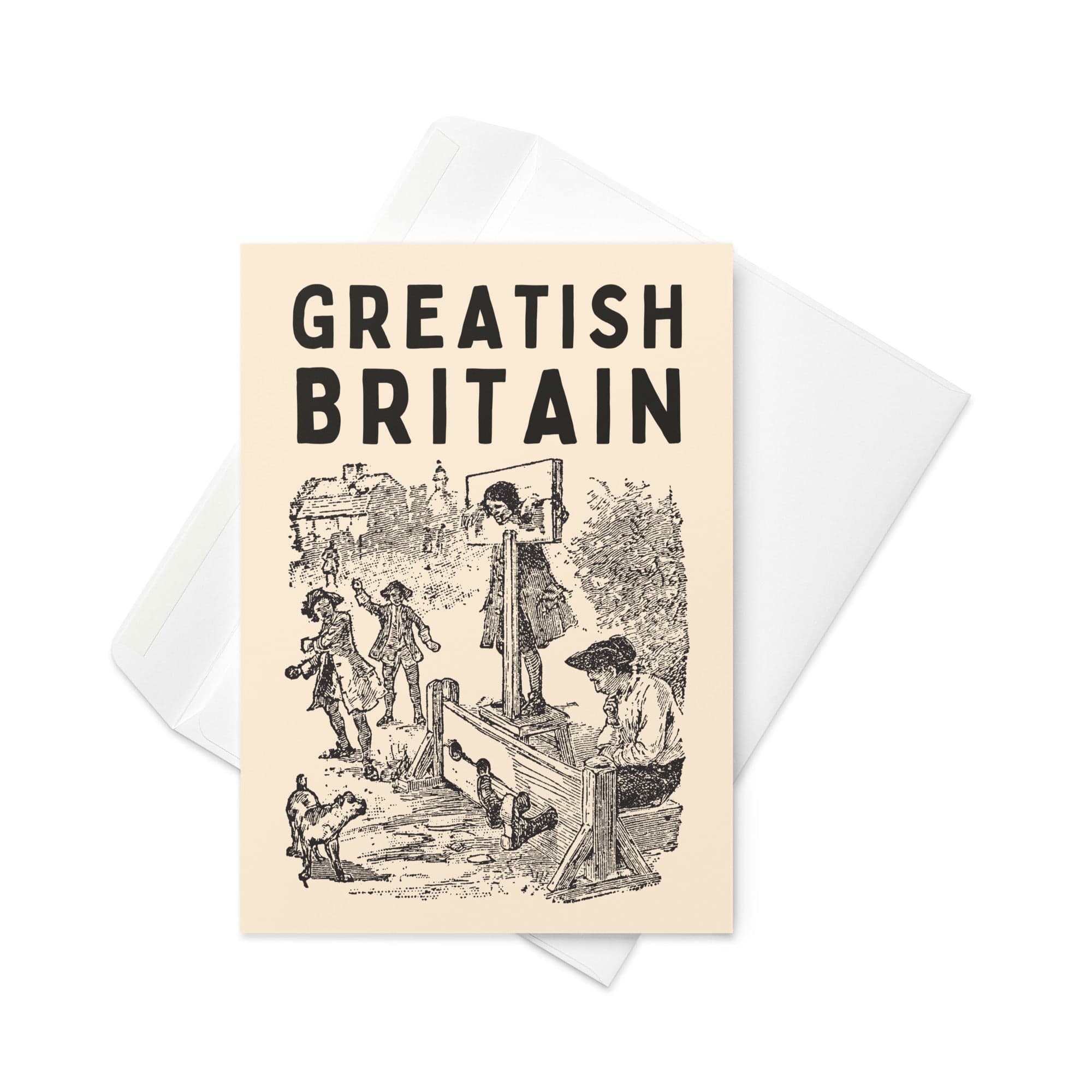 Jolly & Goode Greeting & Note Cards 5″×7″ Greatish Britain Pillory Greeting Card Cheeky British Style