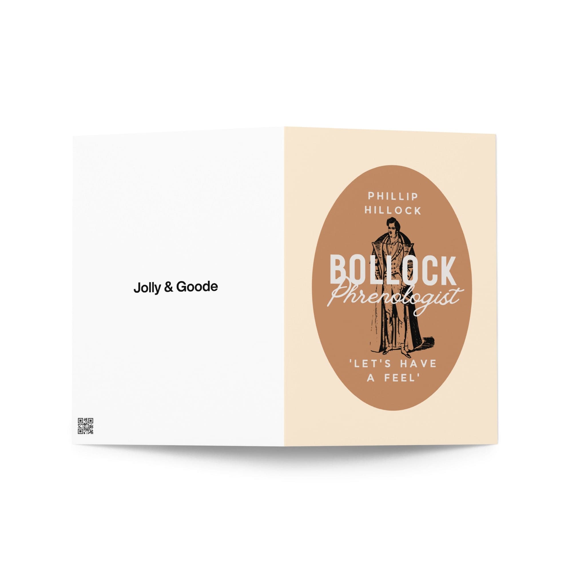 Jolly & Goode Greeting & Note Cards 5″×7″ Phillip Hillock Bollock Phrenologist Greeting Card Cheeky British Style