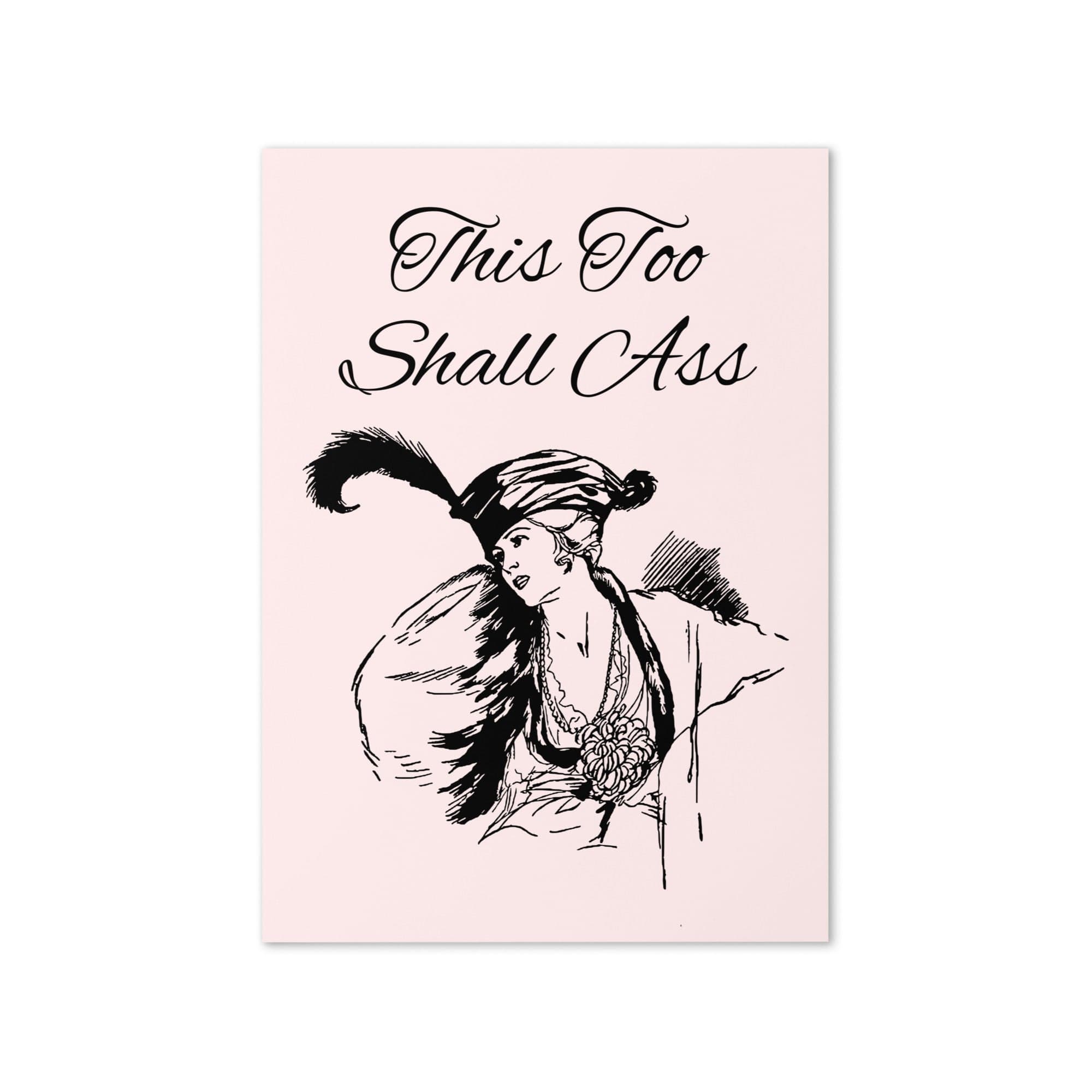 Jolly & Goode Greeting & Note Cards This Too Shall Ass | Funny Sympathy Card | Hilarious Gift Card Cheeky British Style