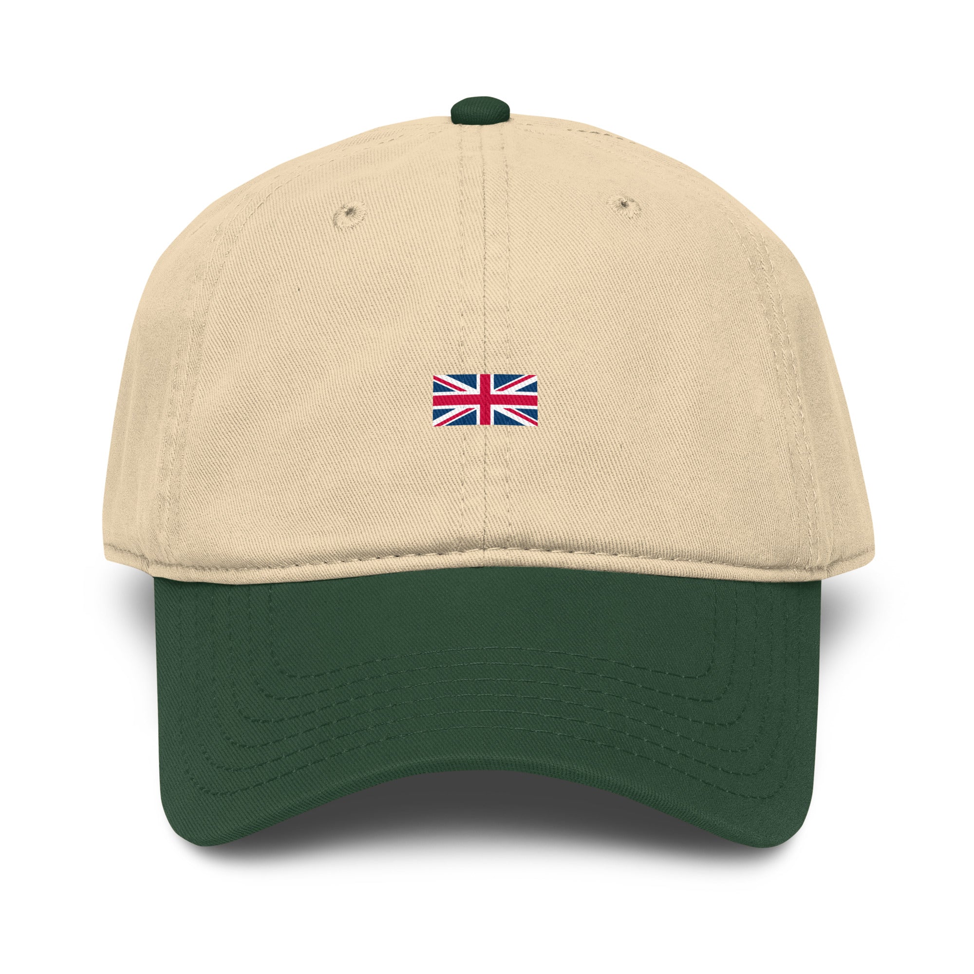 Jolly & Goode Hats Dark Green/Khaki Union Jack Cap | Garment washed 100% cotton hat Cheeky British Style
