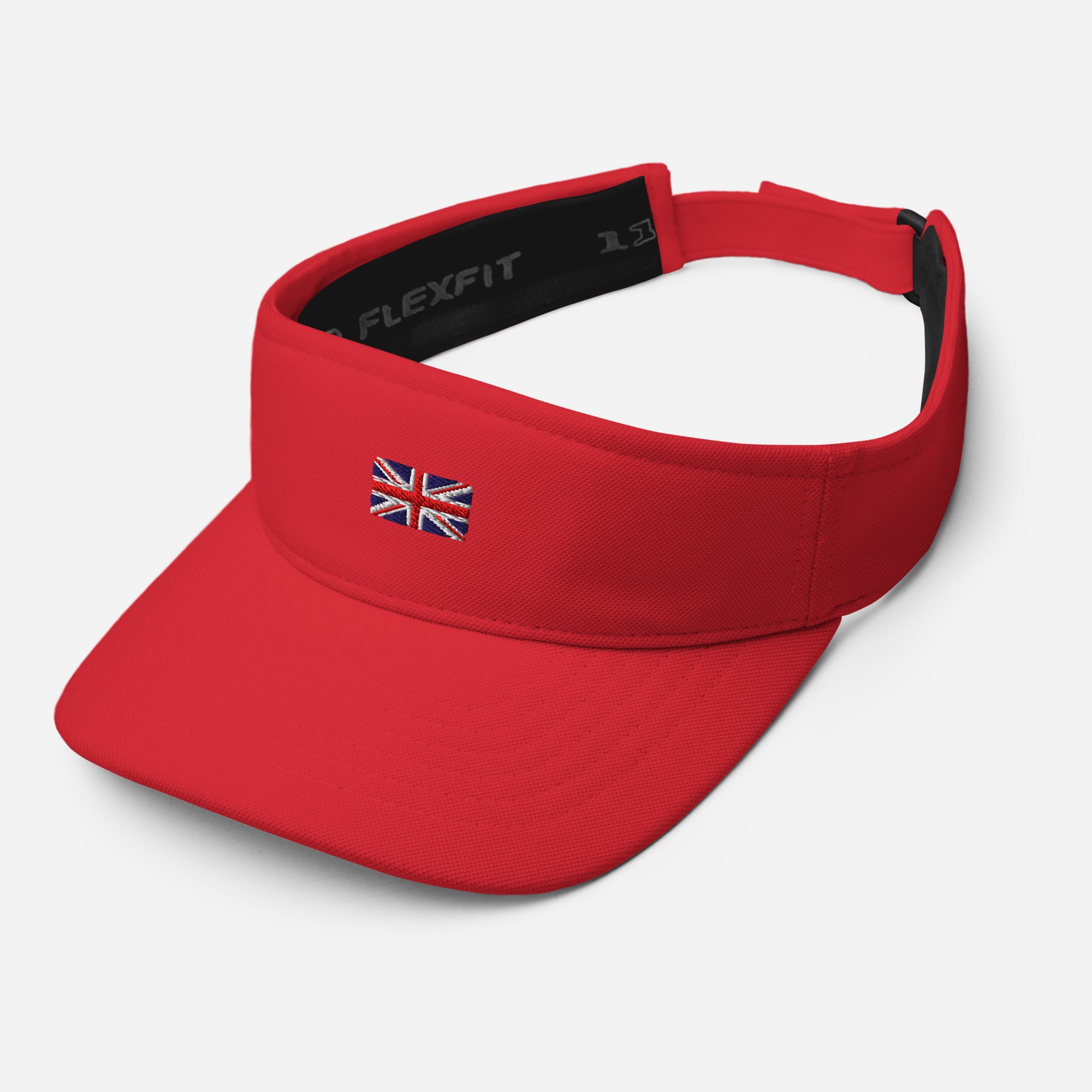 Jolly & Goode Hats Embroidered Union Jack Visor | FlexFit Cheeky British Style