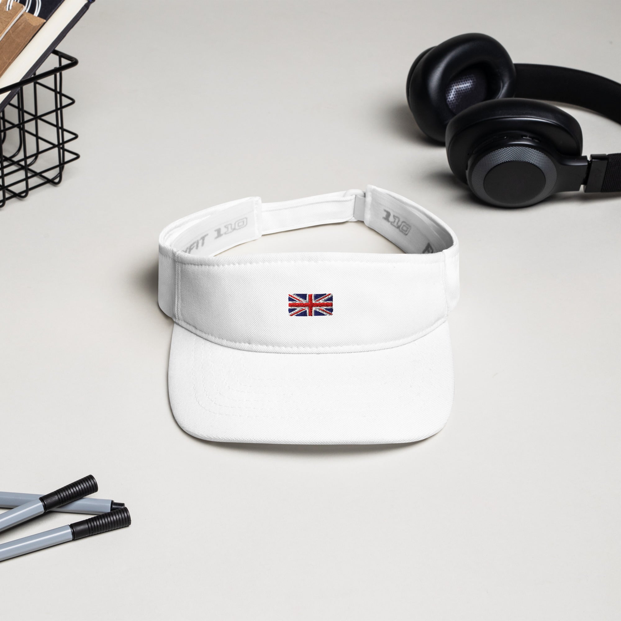 Jolly & Goode Hats Embroidered Union Jack Visor | FlexFit Cheeky British Style