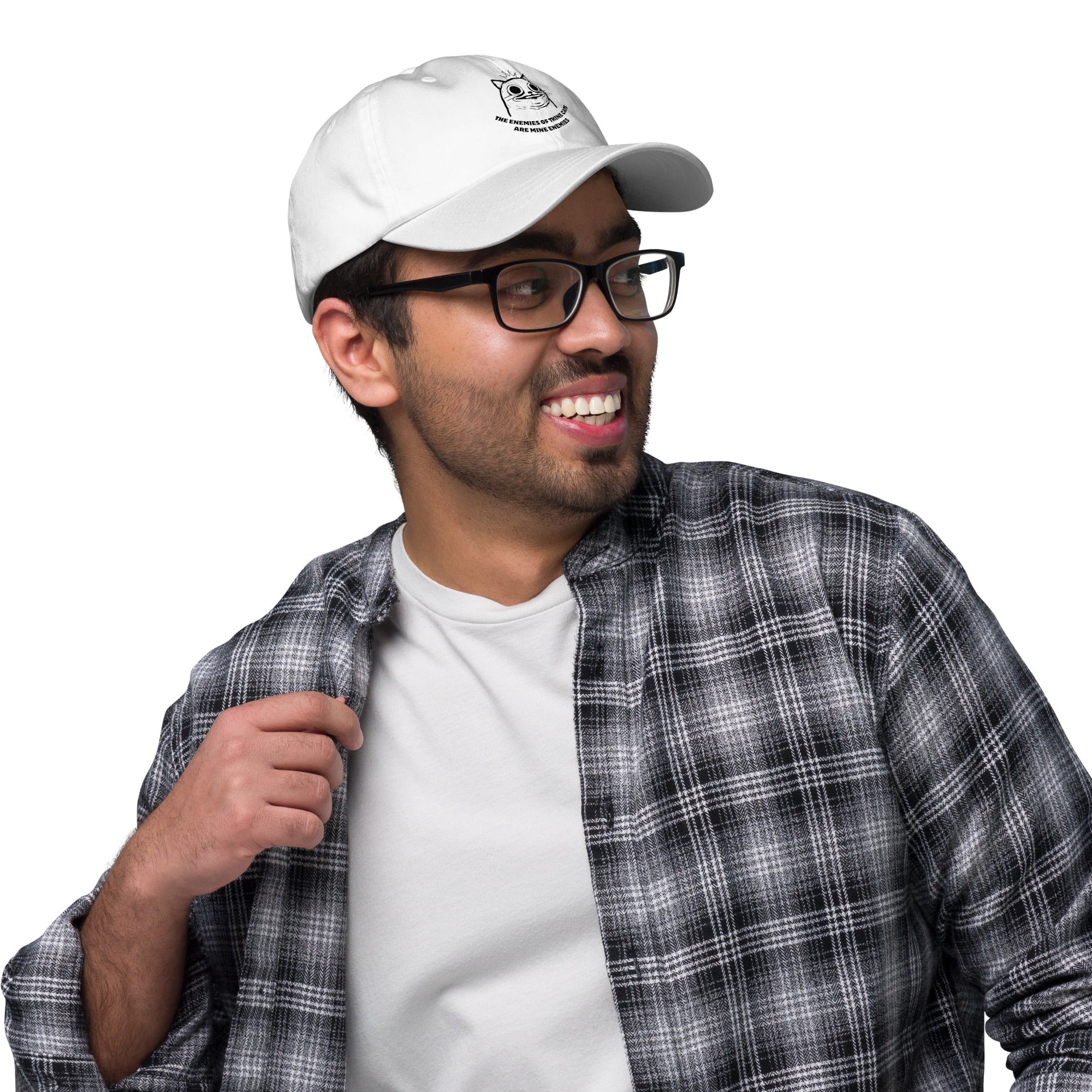 Jolly & Goode Hats The Enemies of Thine Cats Are Mine Enemies | Classic Chino Hat Cheeky British Style