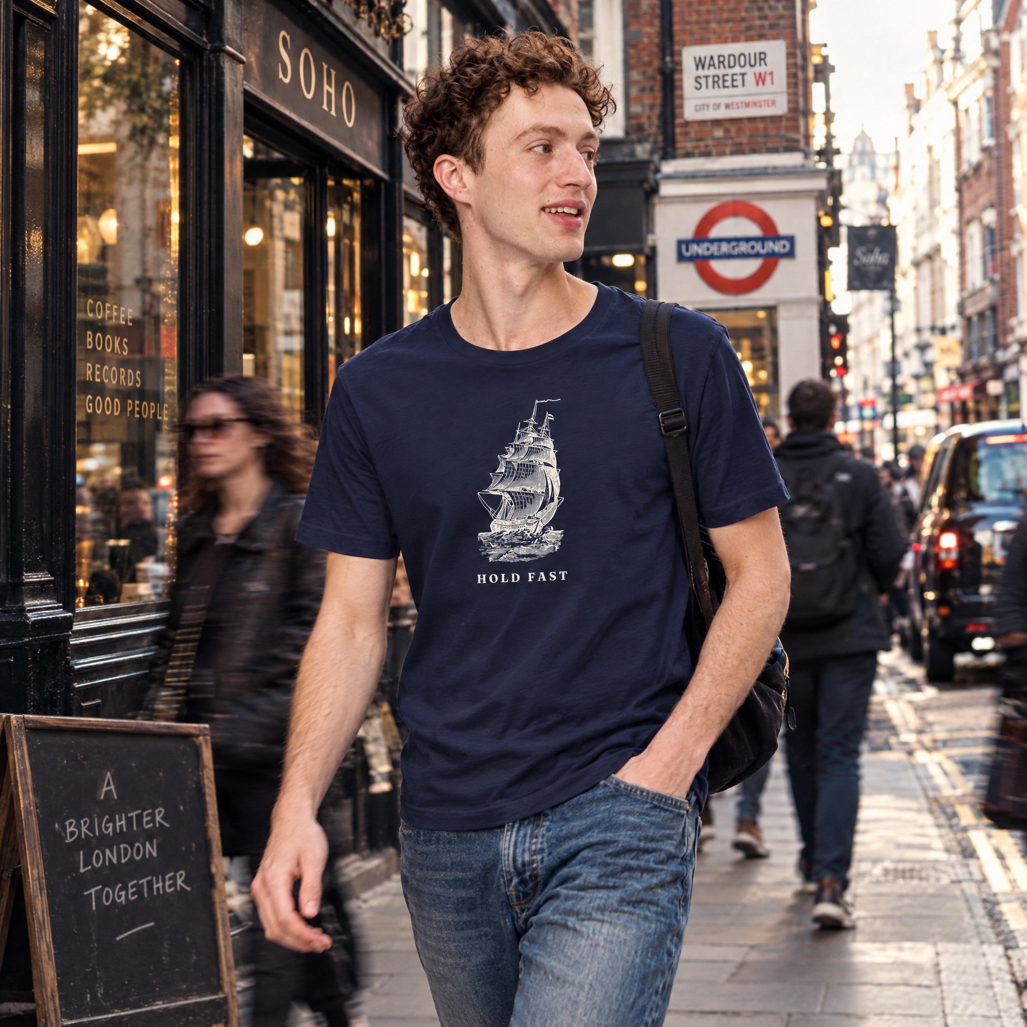 Jolly & Goode Hold Fast Nautical Unisex T-Shirt Cheeky British Style