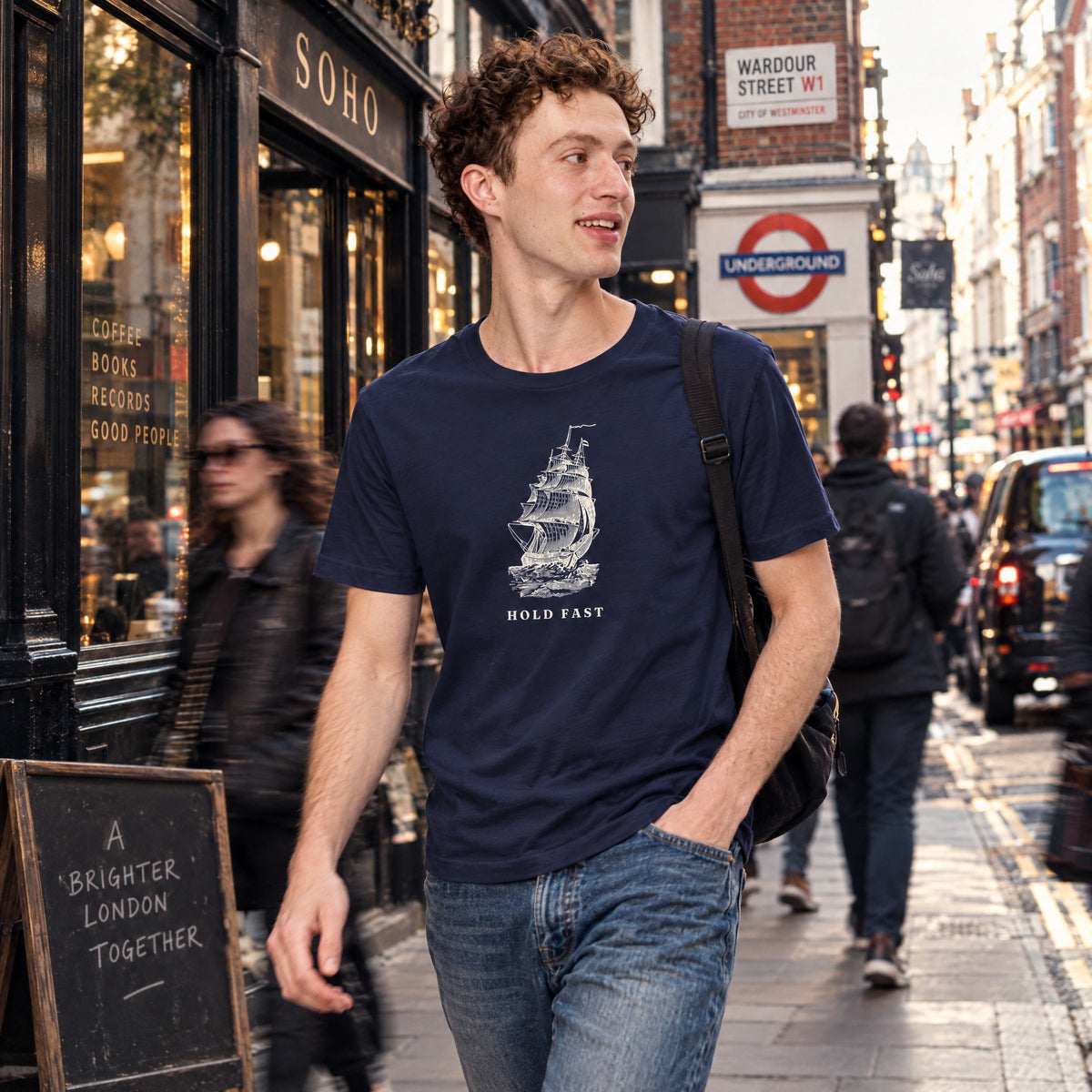 Jolly & Goode Hold Fast Nautical Unisex T-Shirt Cheeky British Style