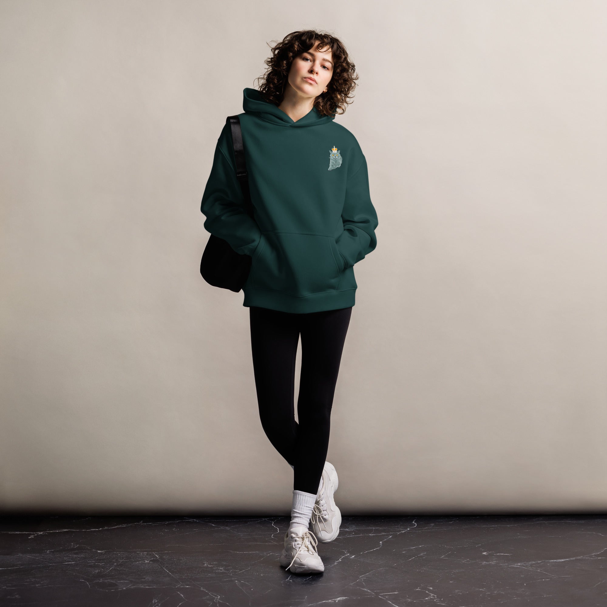Jolly & Goode Hoodies British Blue Cat Hoodie | Relaxed n Oversized Cheeky British Style