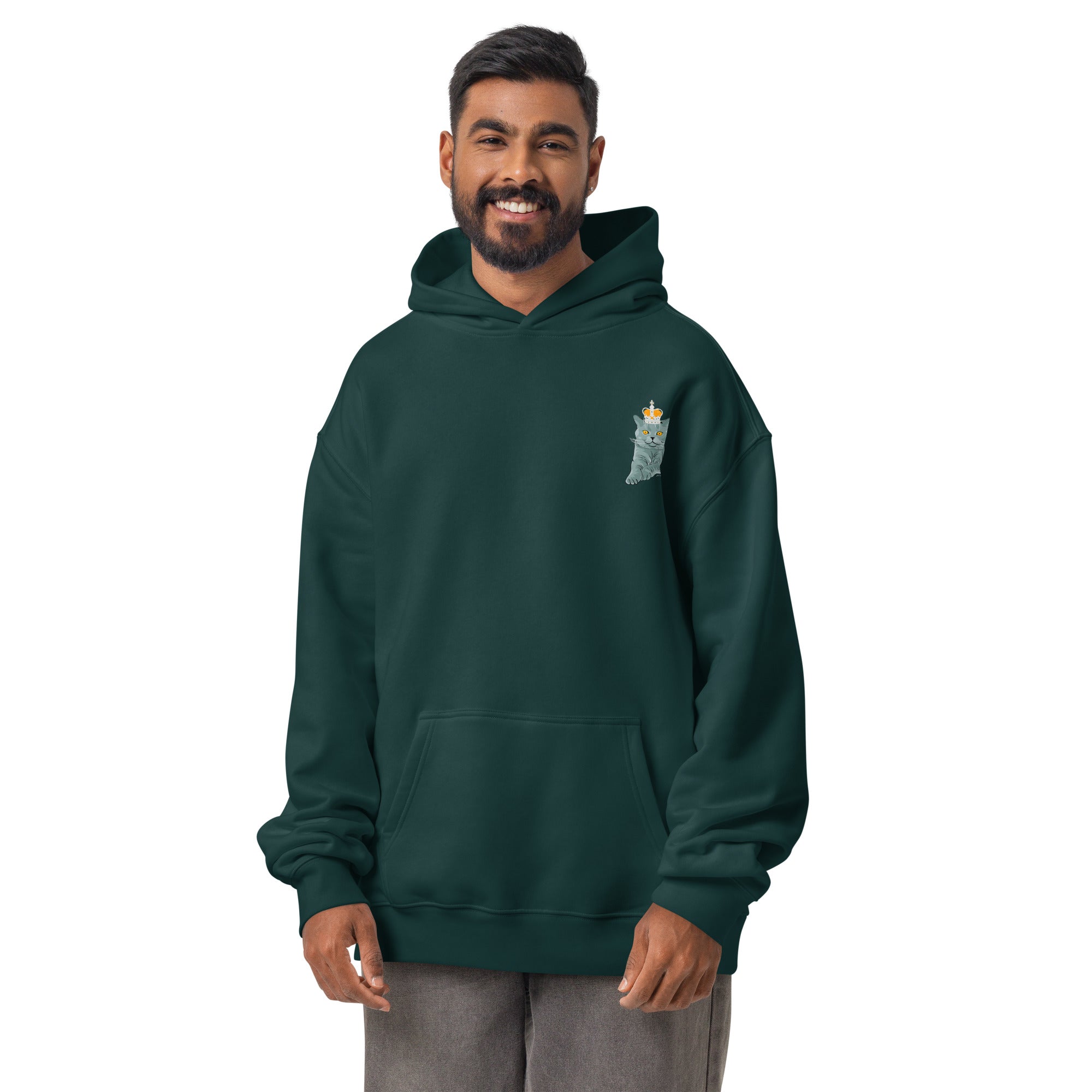 Jolly & Goode Hoodies British Blue Cat Hoodie | Relaxed n Oversized Cheeky British Style