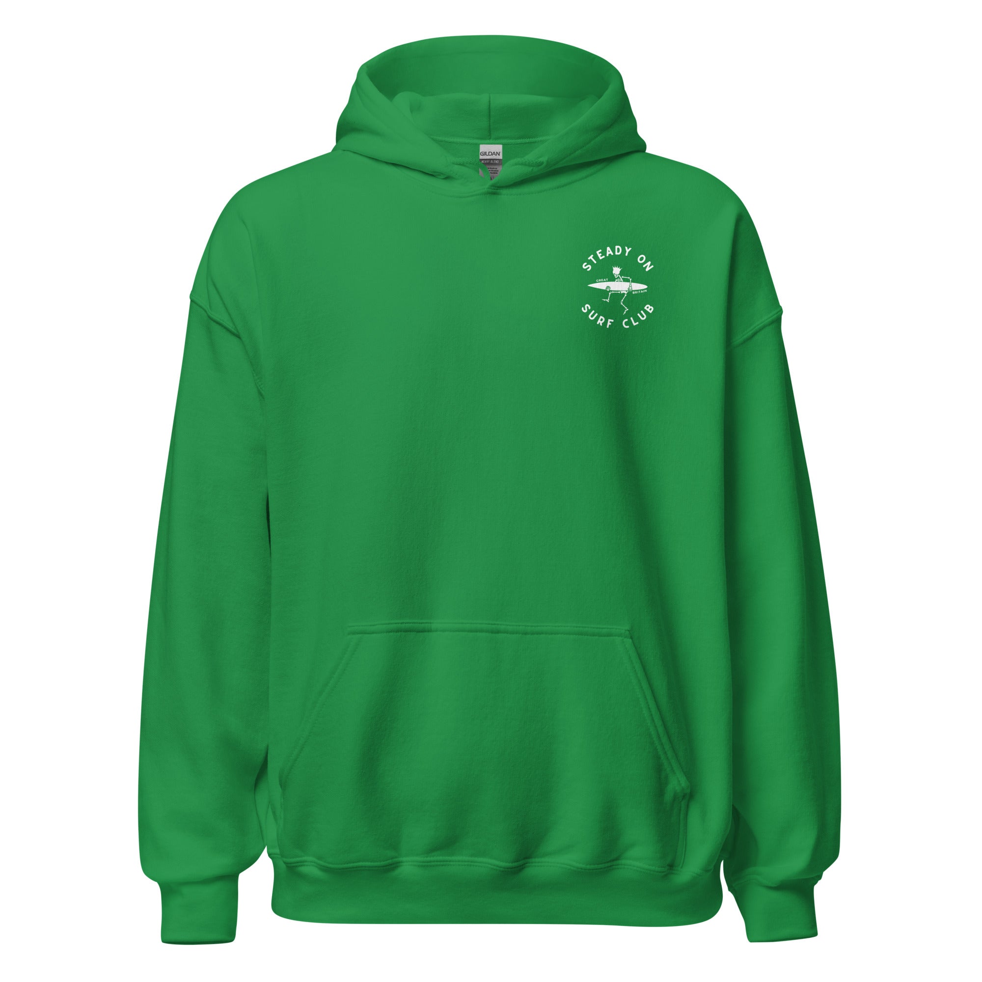 Jolly & Goode Hoodies Irish Green / S Steady On Surf Club Skeleton Surf King Hoodie Cheeky British Style