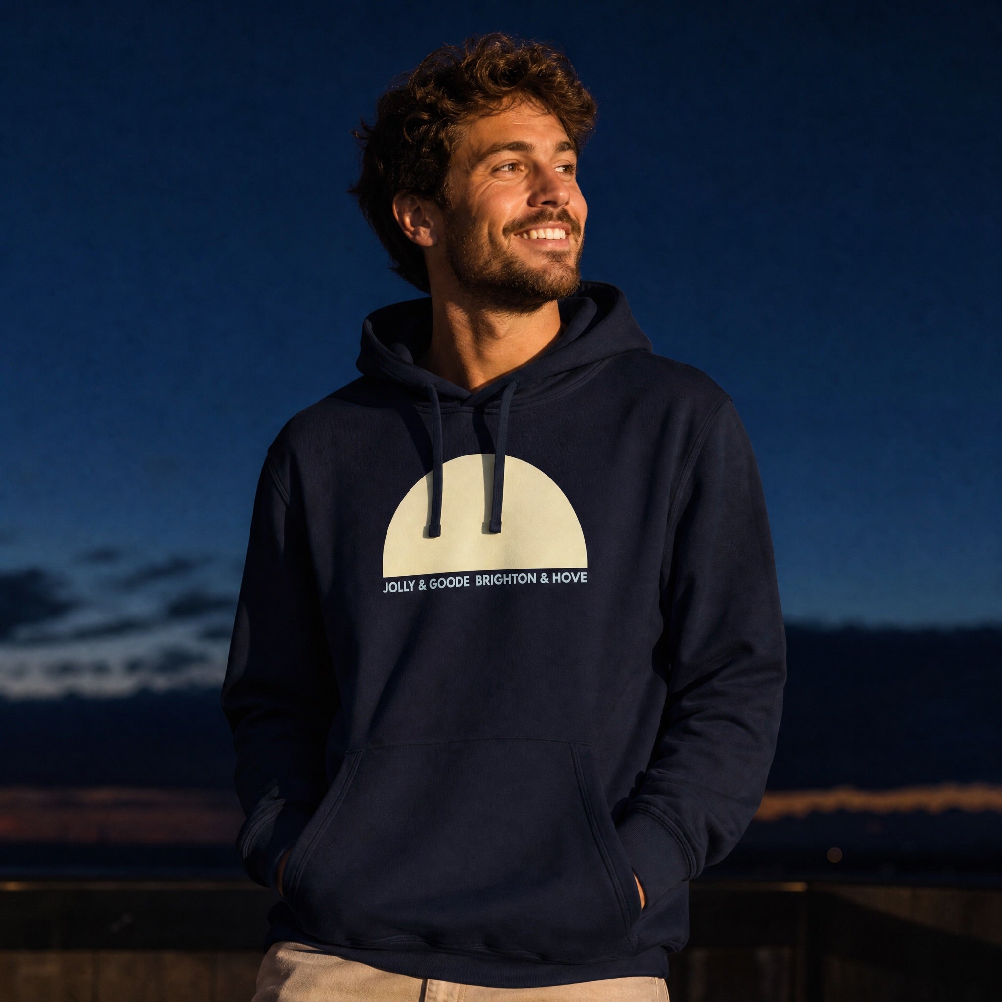 Jolly & Goode Hoodies S Jolly & Goode Brighton & Hove Sun Hoodie | Mid-Weight | Eco | Unisex Cheeky British Style