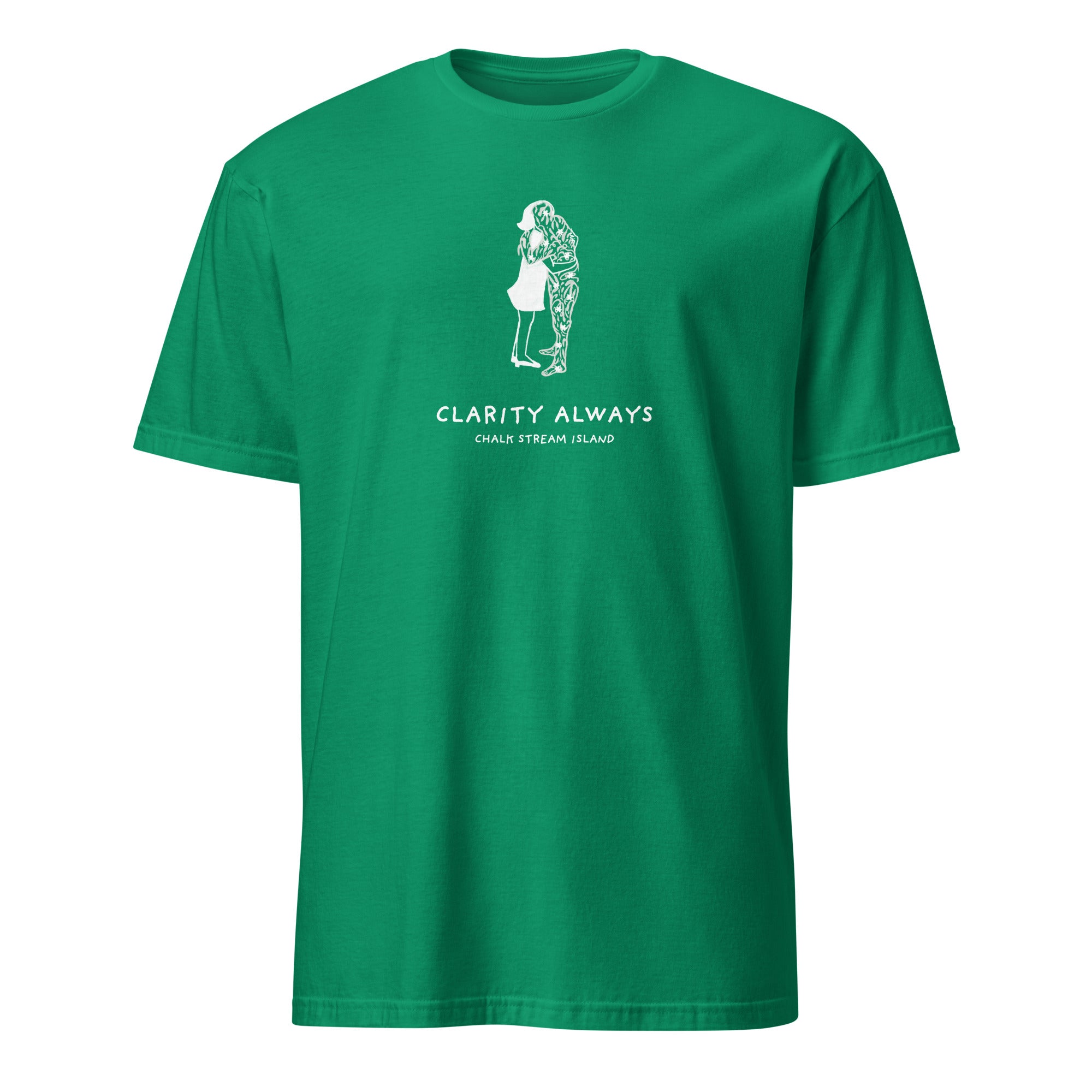 Jolly & Goode Kelly Green / S Clarity Always, Chalk Stream Island, Hugging Tee Cheeky British Style