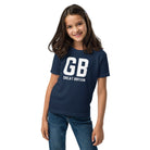 Jolly & Goode kids shirts GB Great Britain T-shirt with Small Union Jack on The Back | Athletic Youth Tee Cheeky British Style