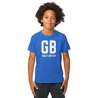 Jolly & Goode kids shirts GB Great Britain T-shirt with Small Union Jack on The Back | Athletic Youth Tee Cheeky British Style