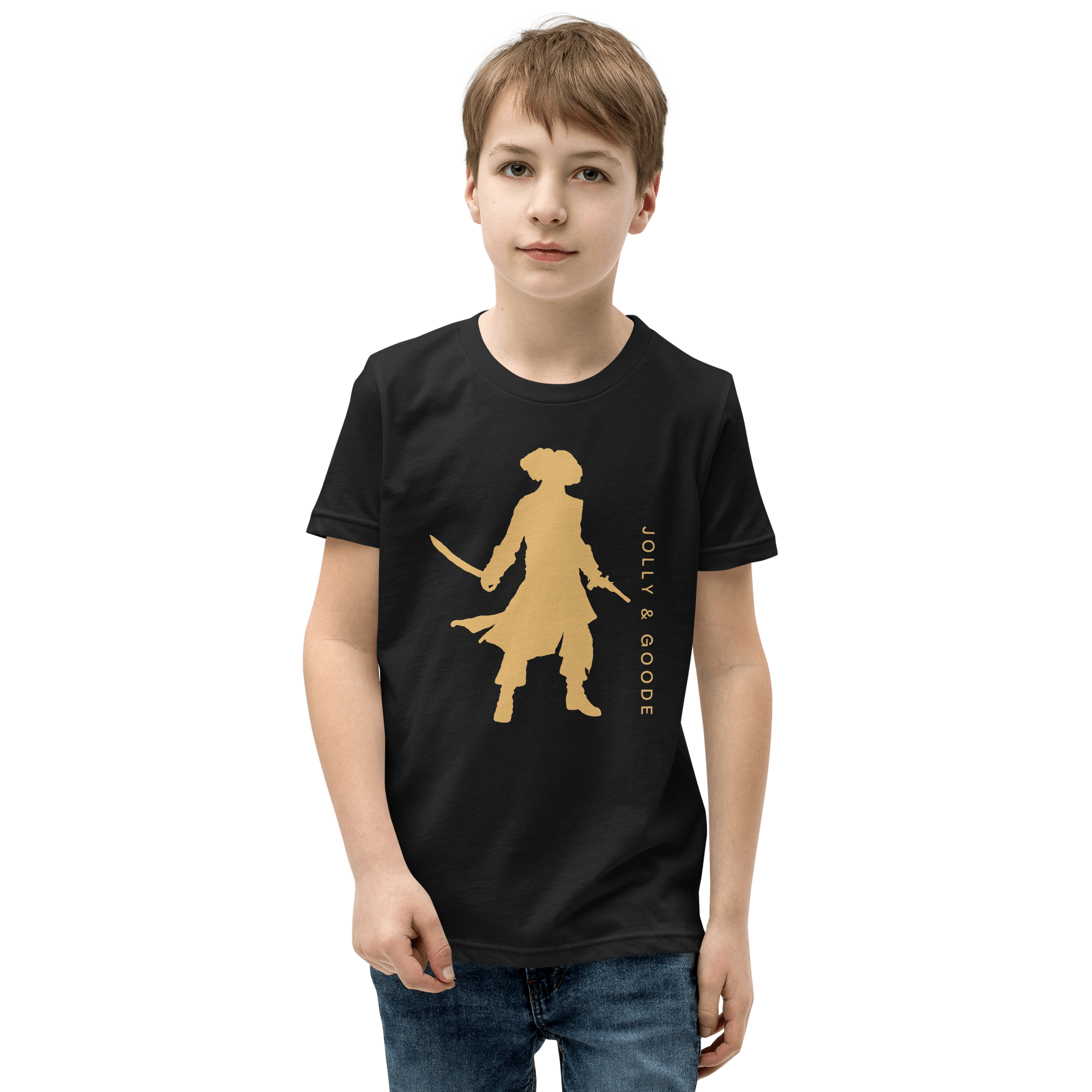 Jolly & Goode kids t-shirts Black / S Jolly & Goode Pirate Silhouette Kids T-Shirt Cheeky British Style
