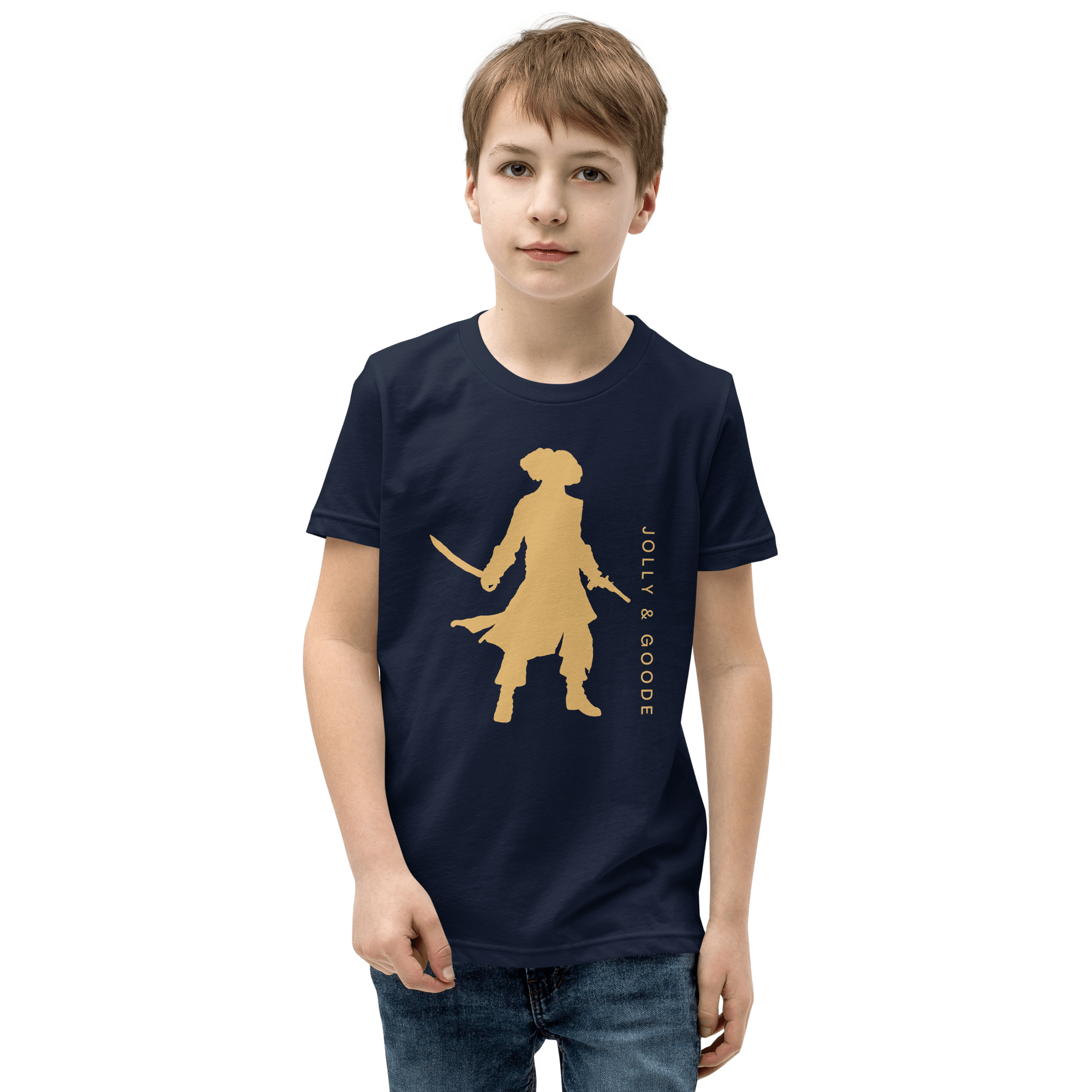 Jolly & Goode kids t-shirts Navy / S Jolly & Goode Pirate Silhouette Kids T-Shirt Cheeky British Style