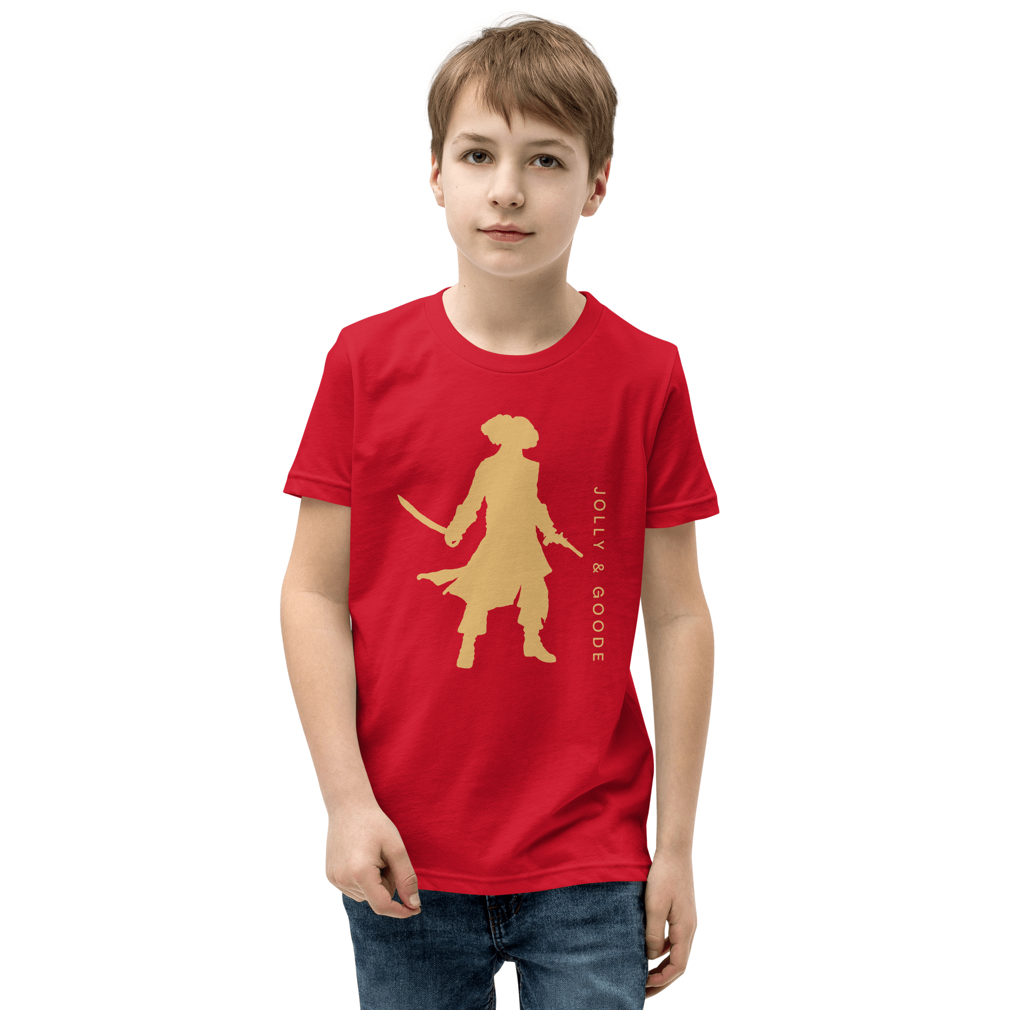 Jolly & Goode kids t-shirts Red / S Jolly & Goode Pirate Silhouette Kids T-Shirt Cheeky British Style