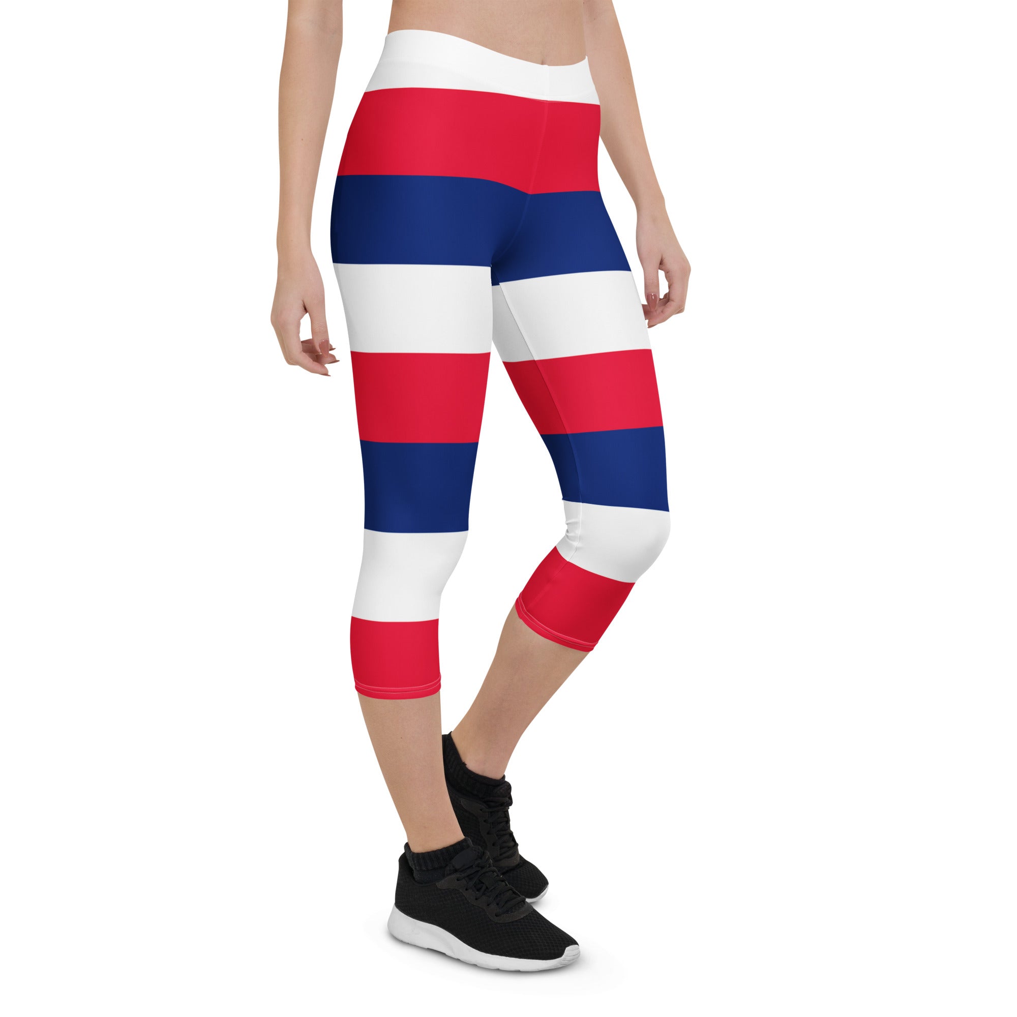 Jolly & Goode Leggings Hawaiian Flag Capri Leggings | Flag of Hawaii Stripes Cheeky British Style