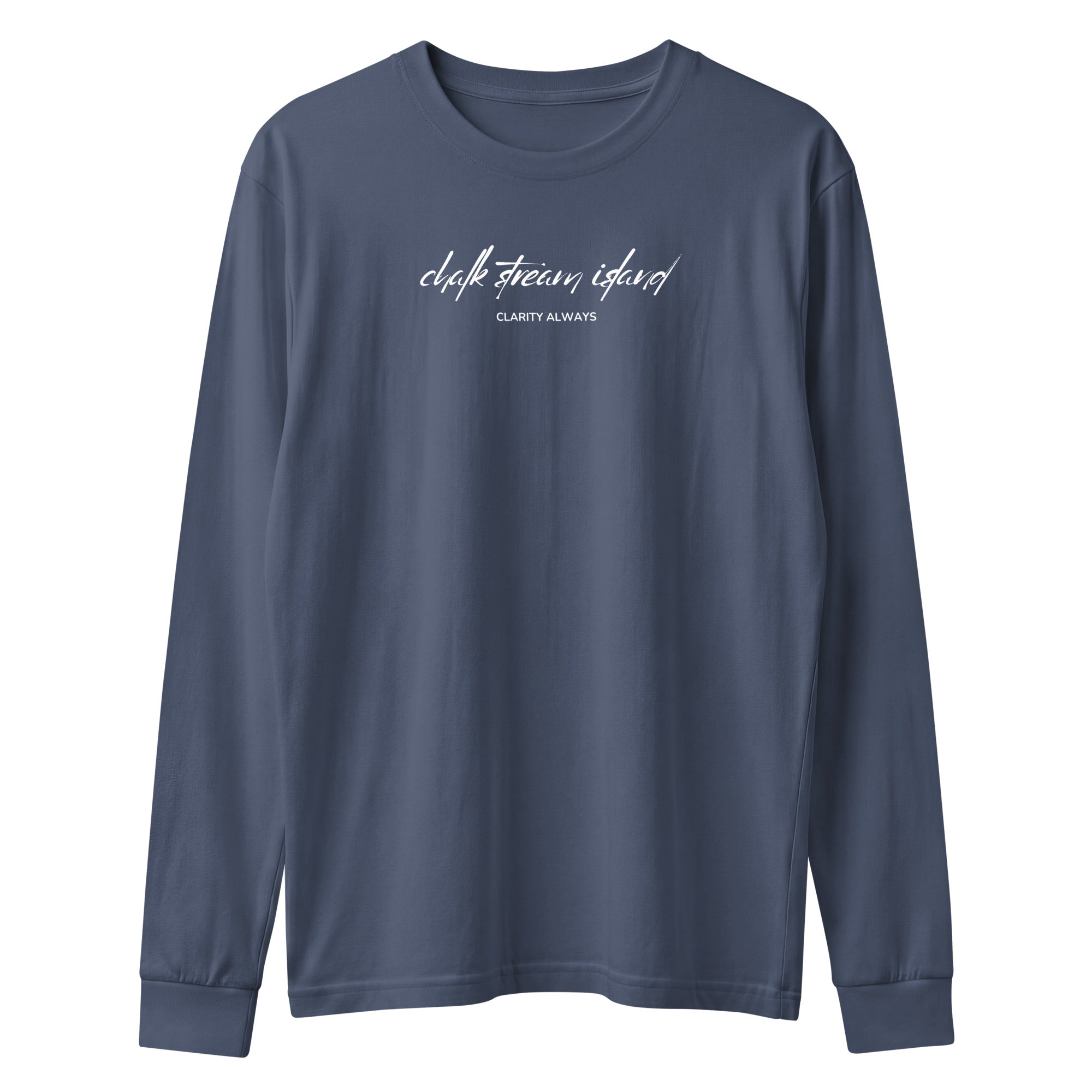 Jolly & Goode long sleeve shirts Chalk Stream Island | Clarity Always | Long Sleeve Tee Cheeky British Style