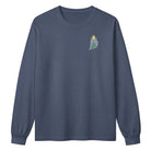 Jolly & Goode long sleeve shirts Crowned British Blue Cat Long Sleeve Tee | Garment Dyed | Unisex Cheeky British Style