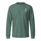 Jolly & Goode long sleeve shirts Crowned British Blue Cat Long Sleeve Tee | Garment Dyed | Unisex Cheeky British Style