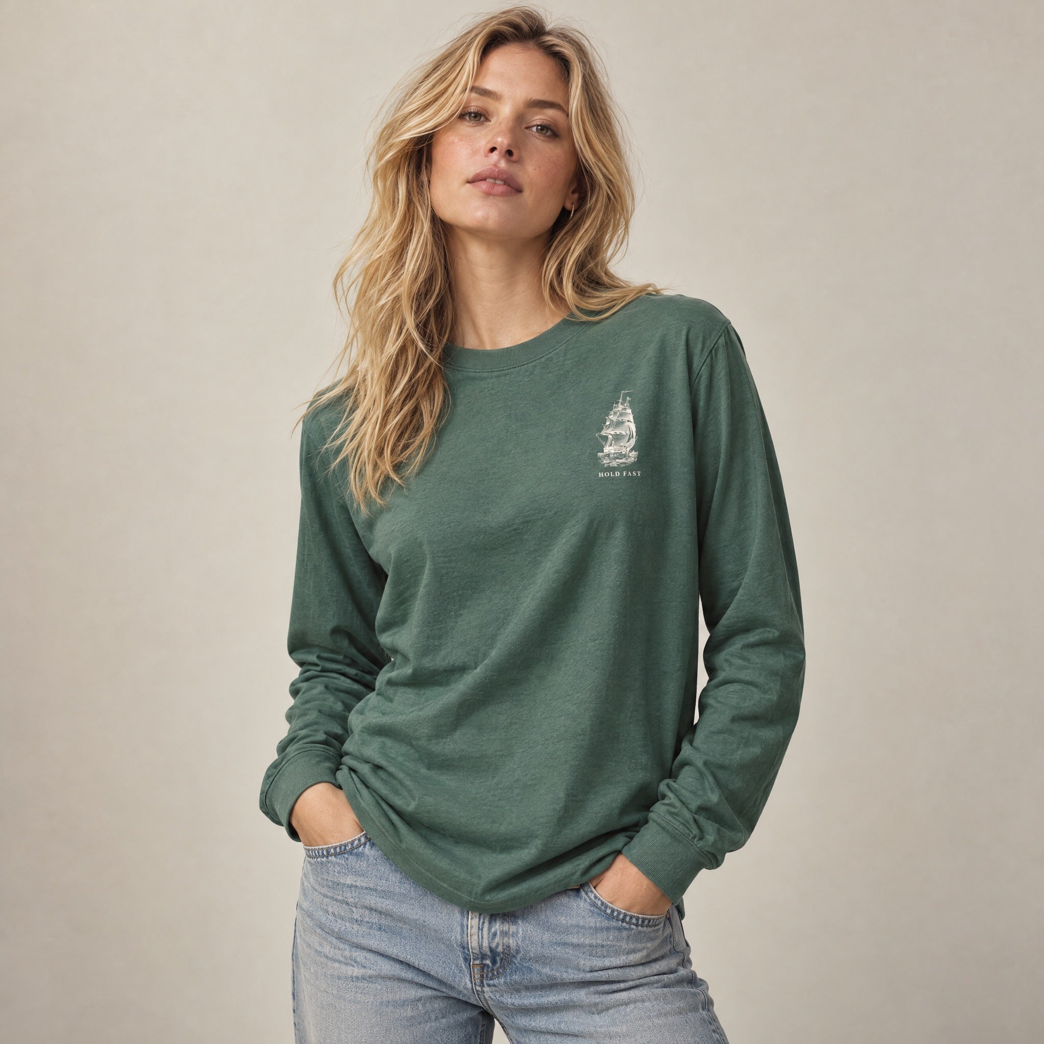 Jolly & Goode long sleeve shirts Hold Fast Nautical Heavyweight Cotton Long Sleeve Shirt Cheeky British Style