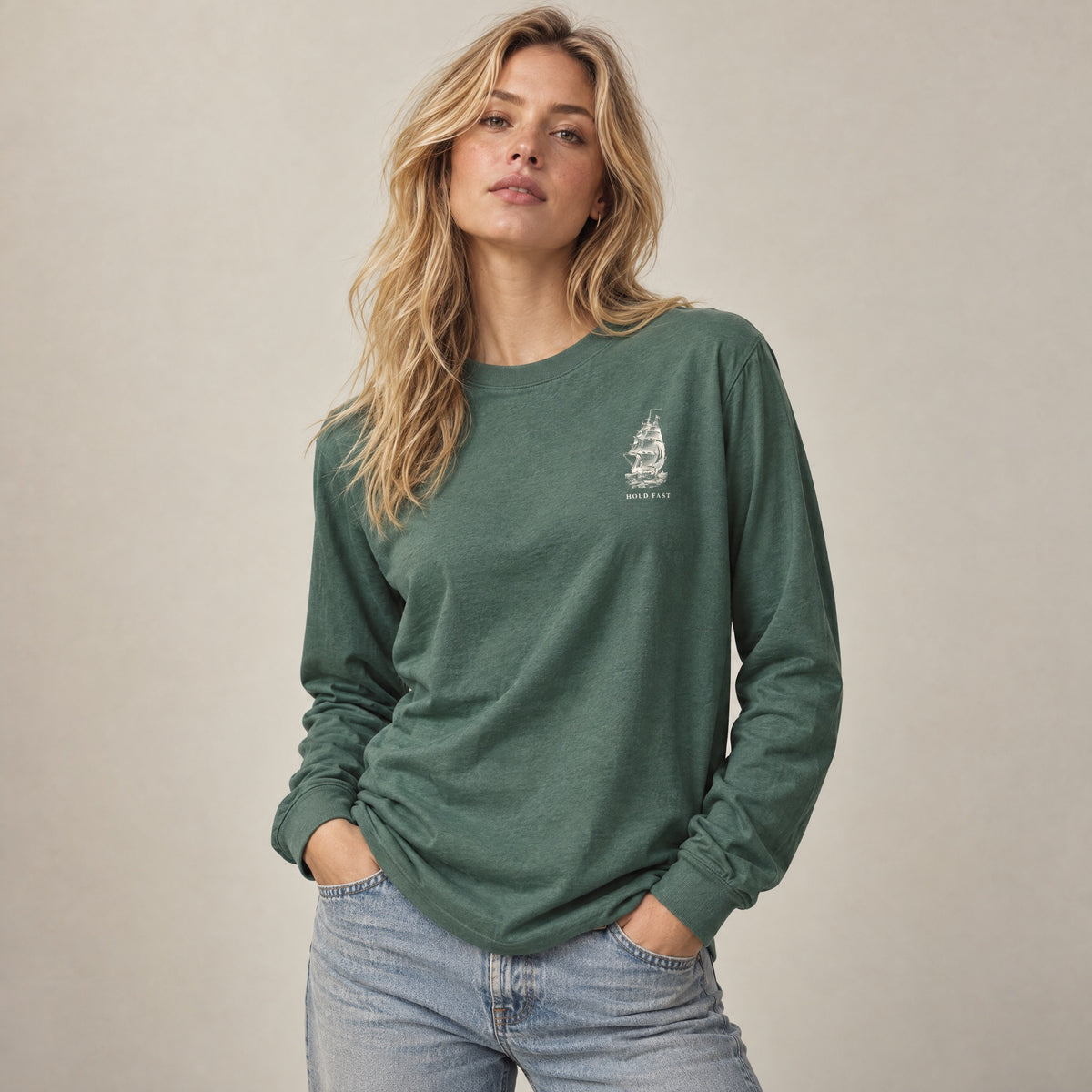 Jolly & Goode long sleeve shirts Hold Fast Nautical Heavyweight Cotton Long Sleeve Shirt Cheeky British Style