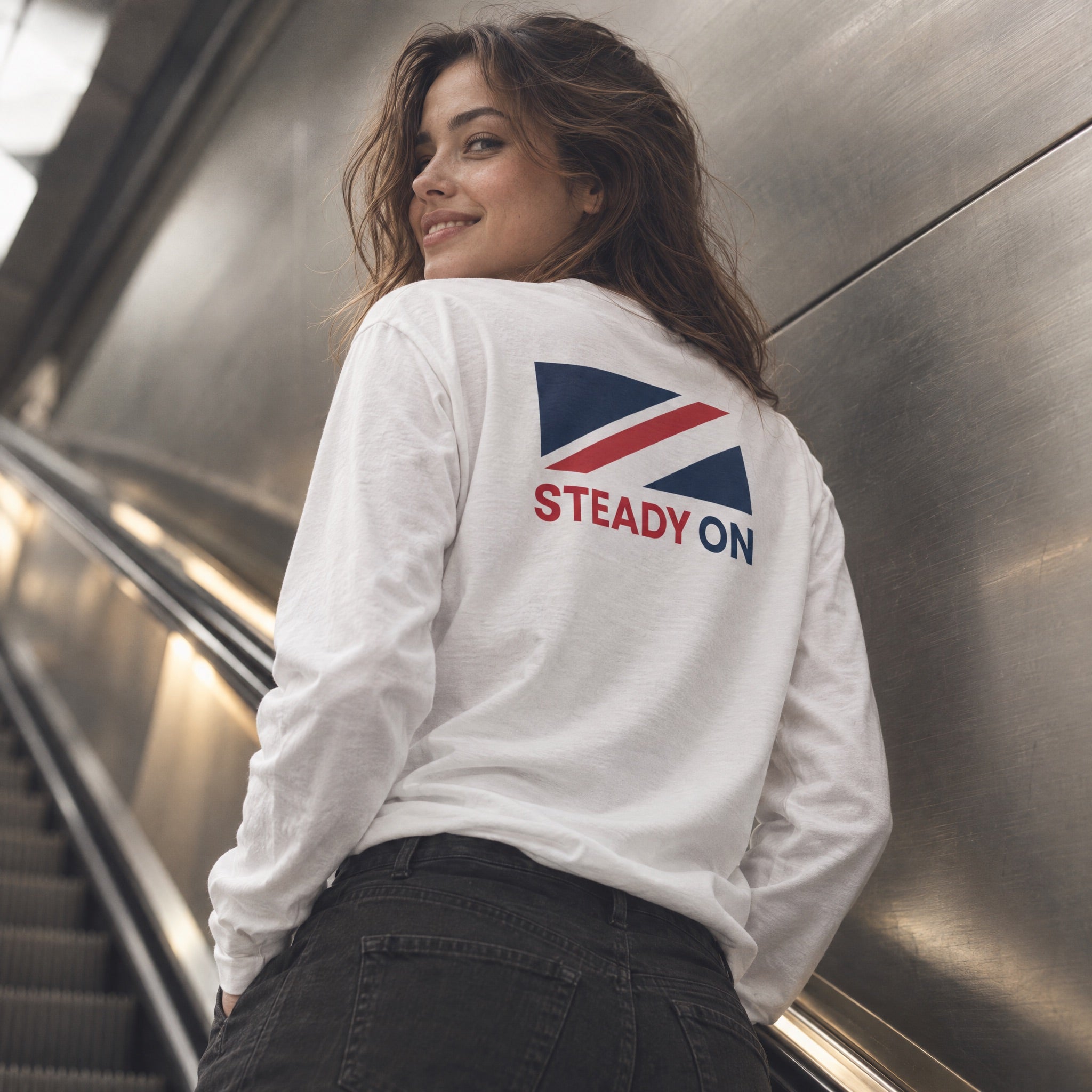 Jolly & Goode long sleeve shirts Steady On Long Sleeve Tee Cheeky British Style