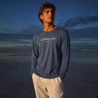 Jolly & Goode long sleeve shirts Washed Navy / XS Chalk Stream Island | Clarity Always | Long Sleeve Tee Cheeky British Style