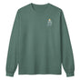 Jolly & Goode long sleeve shirts Washed Pine / XS Crowned British Blue Cat Long Sleeve Tee | Garment Dyed | Unisex Cheeky British Style