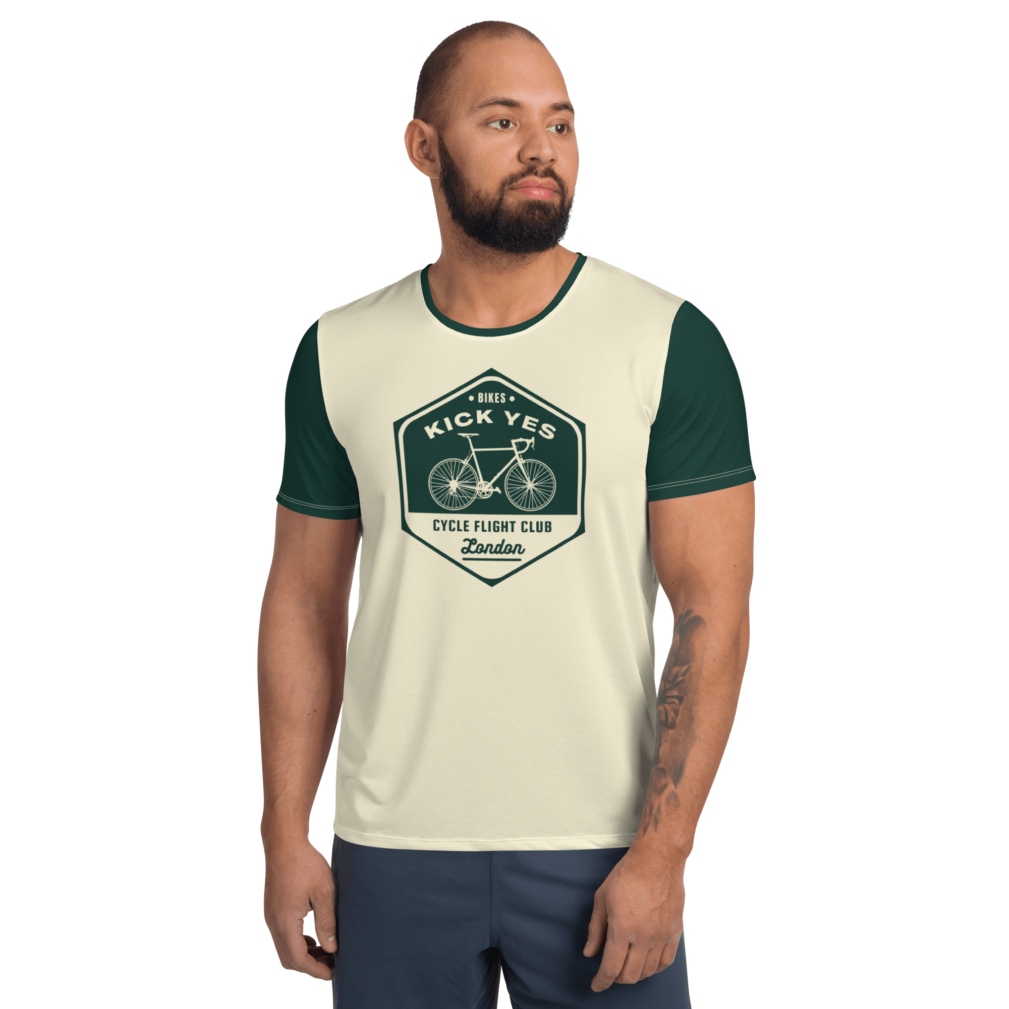 Jolly & Goode men's athletic shirts Bikes Kick Yes, Cycle Flight Club London Men's Athletic Shirt Cheeky British Style